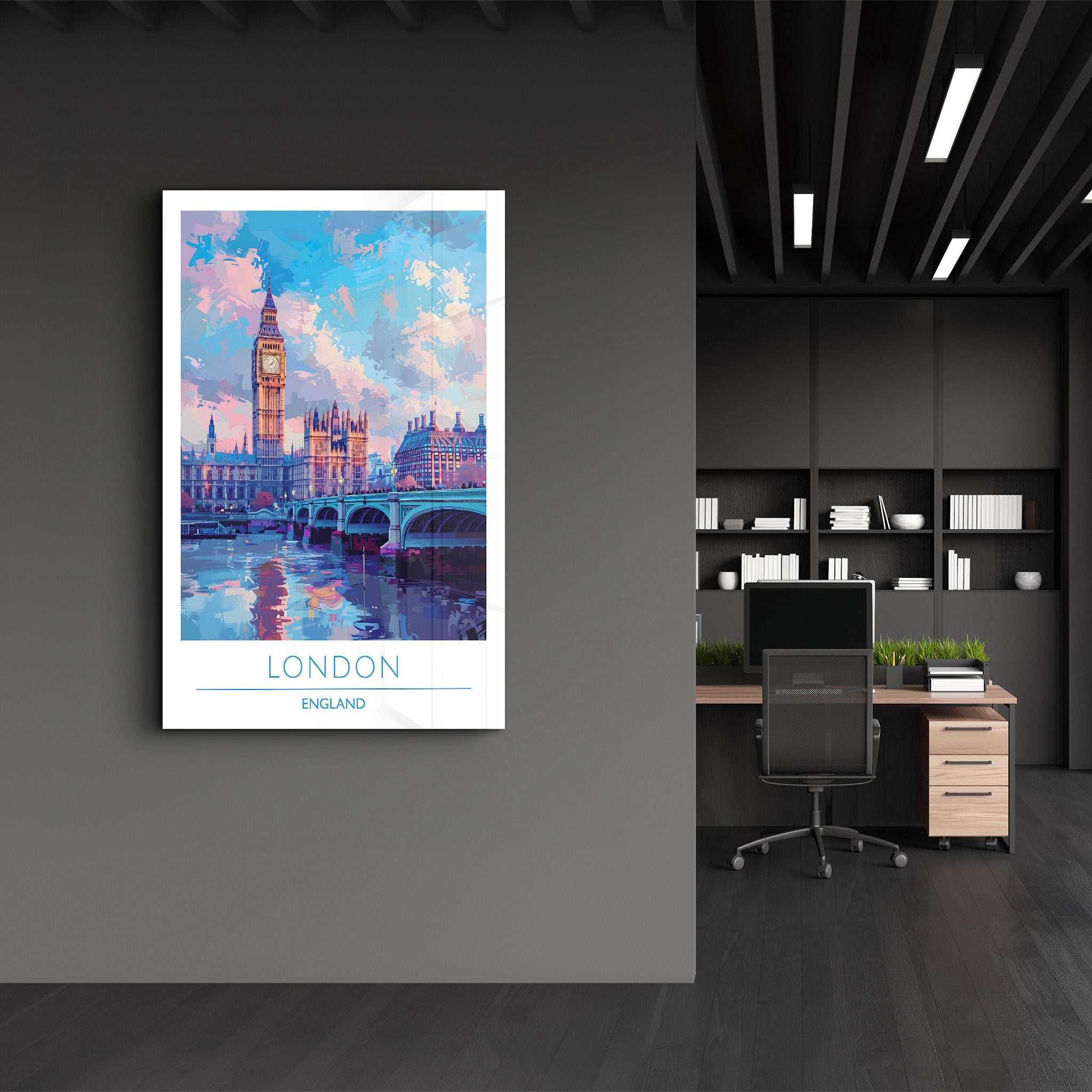 London England-Reiseposter | <tc>Glasbild</tc>