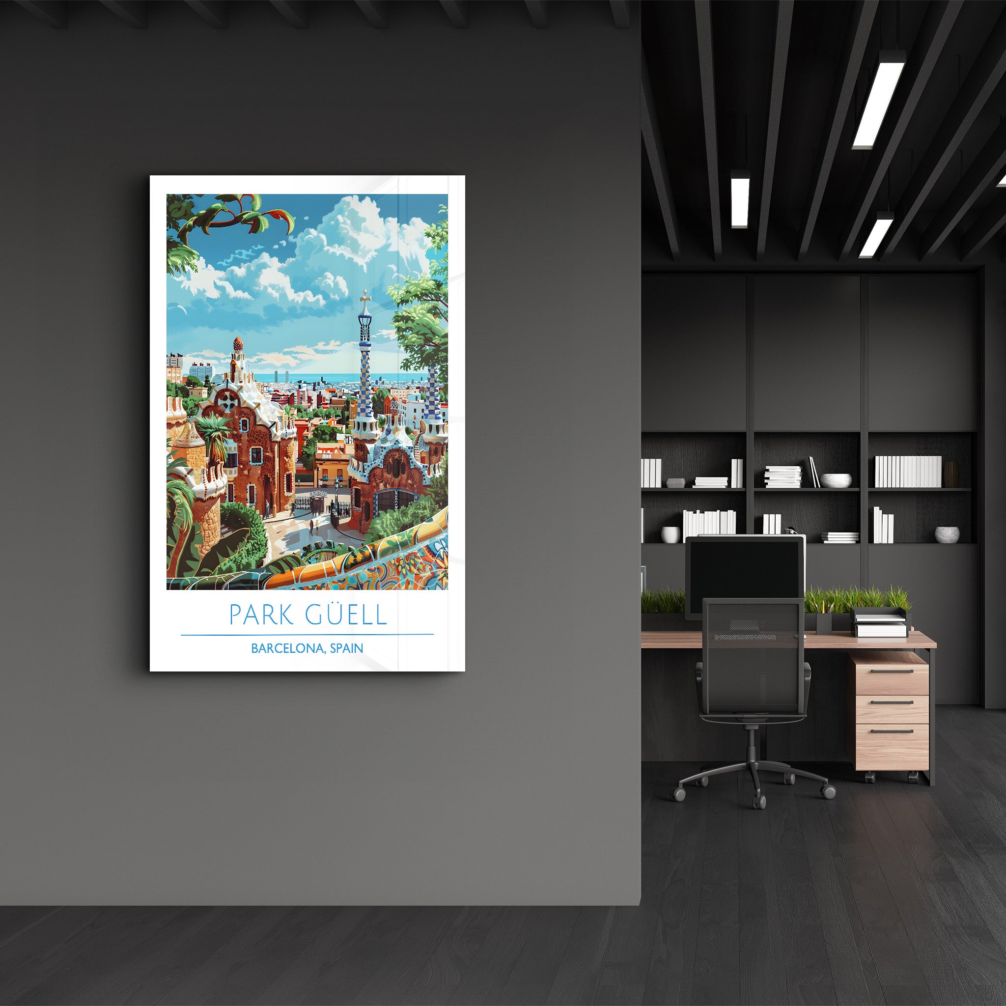 Park Guell-Barcelona Spain-Travel Posters | Glass Wall Art