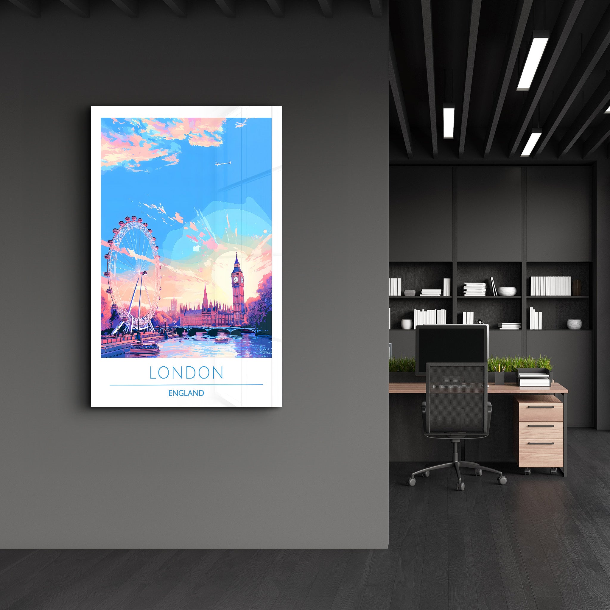 London England-Reiseposter | <tc>Glasbild</tc>