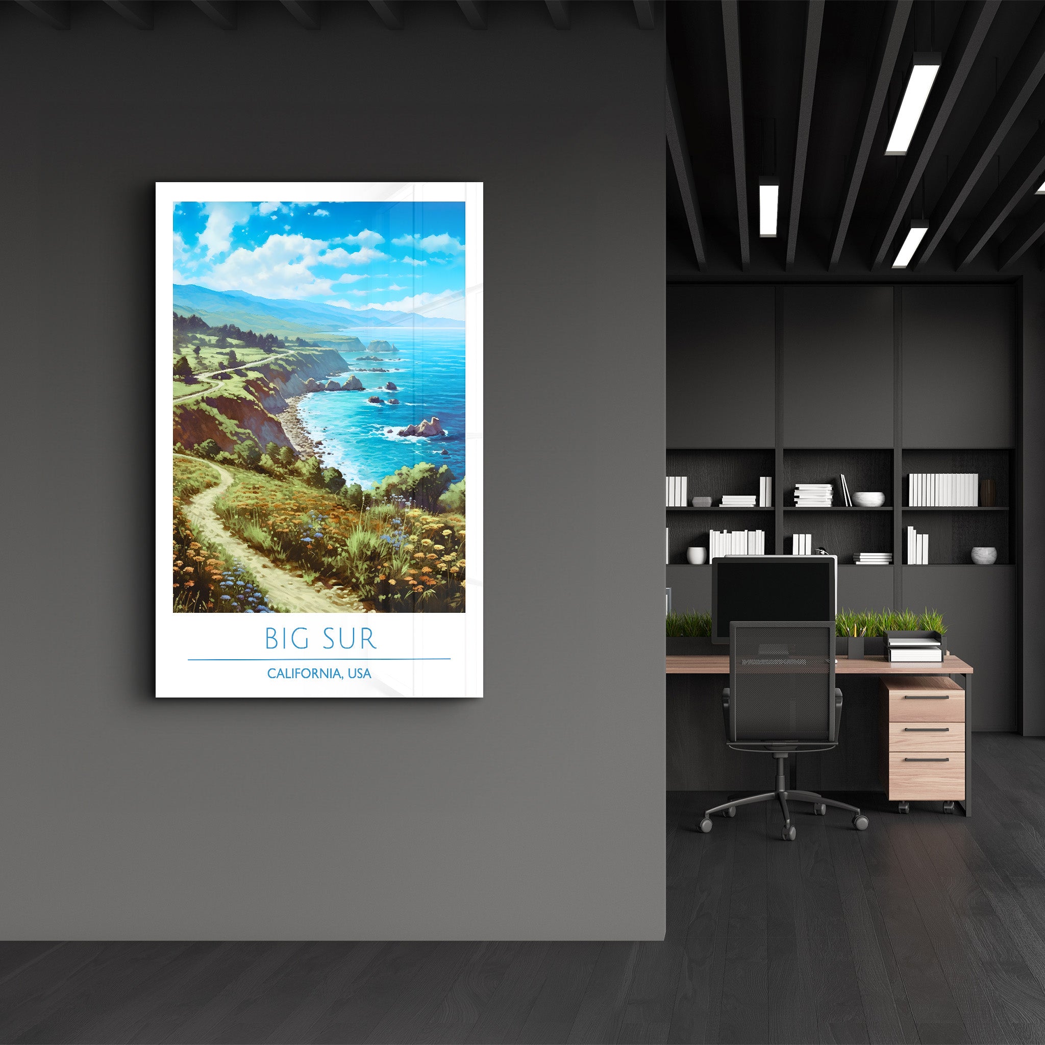 Big Sur-Californie USA-Affiches de voyage | Art mural en verre