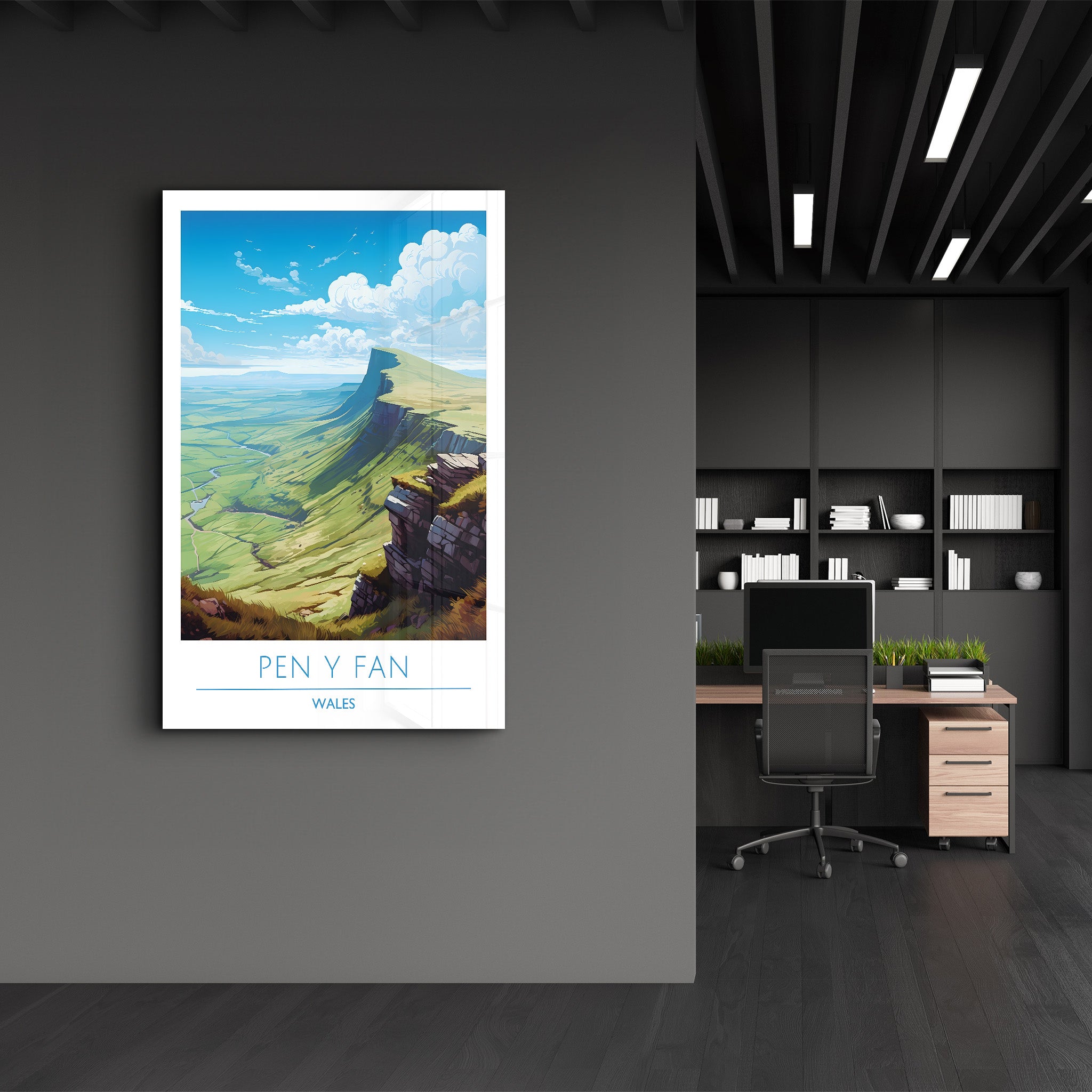 Pen Y Fan Wales-Reiseposter | <tc>Glasbild</tc>