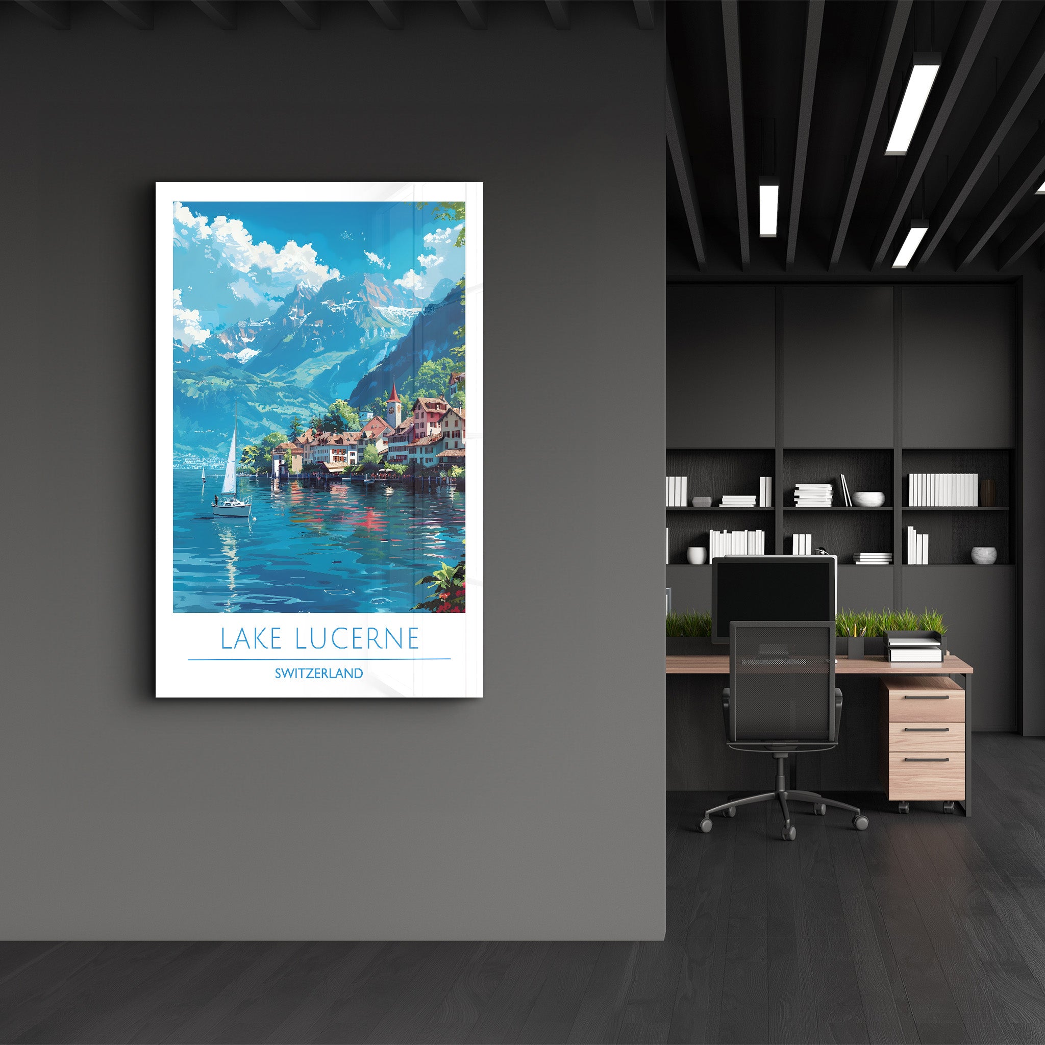 Lake Lucerne Switzerland-Travel Posters | Glass Wall Art