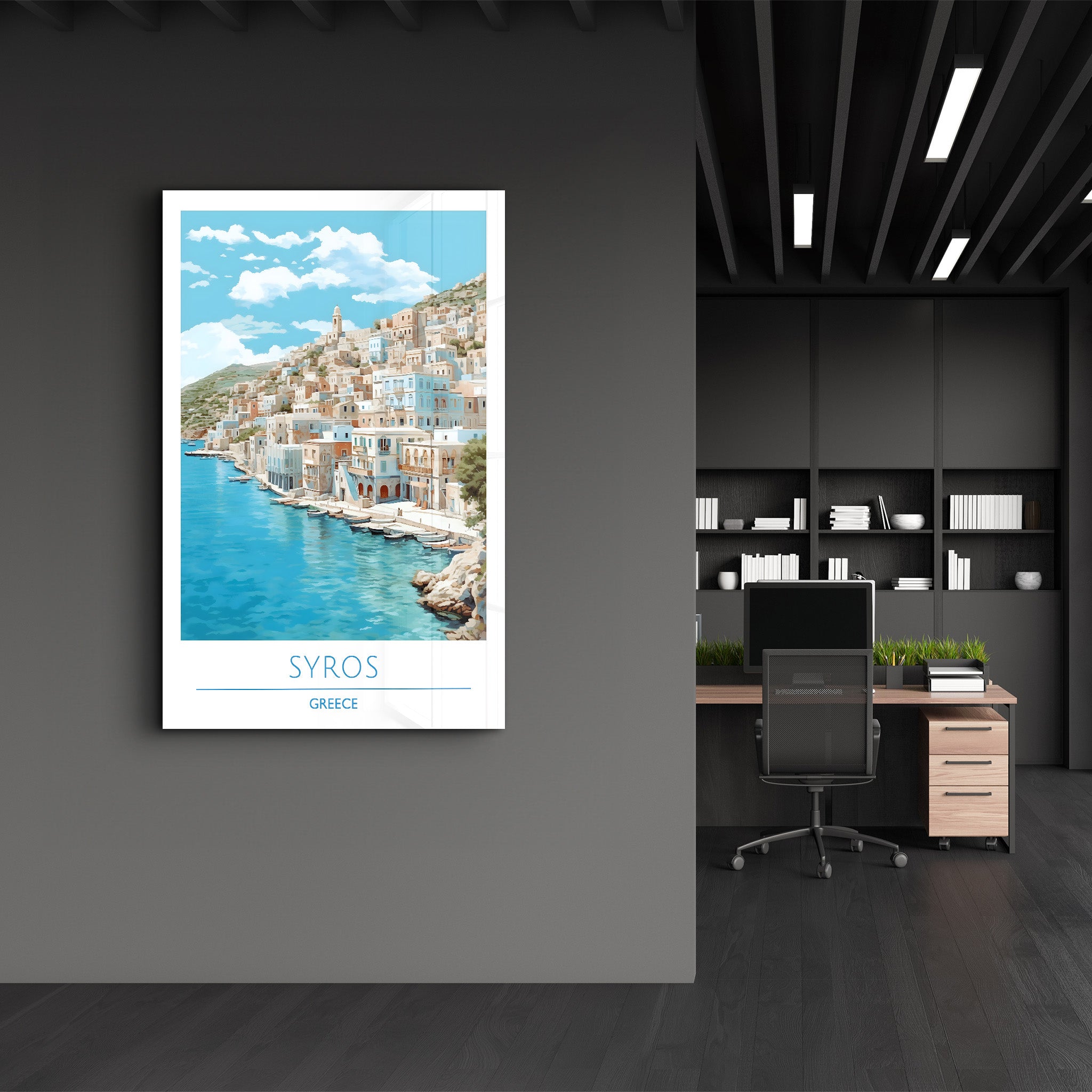 Syros Griechenland-Reiseposter | <tc>Glasbild</tc>