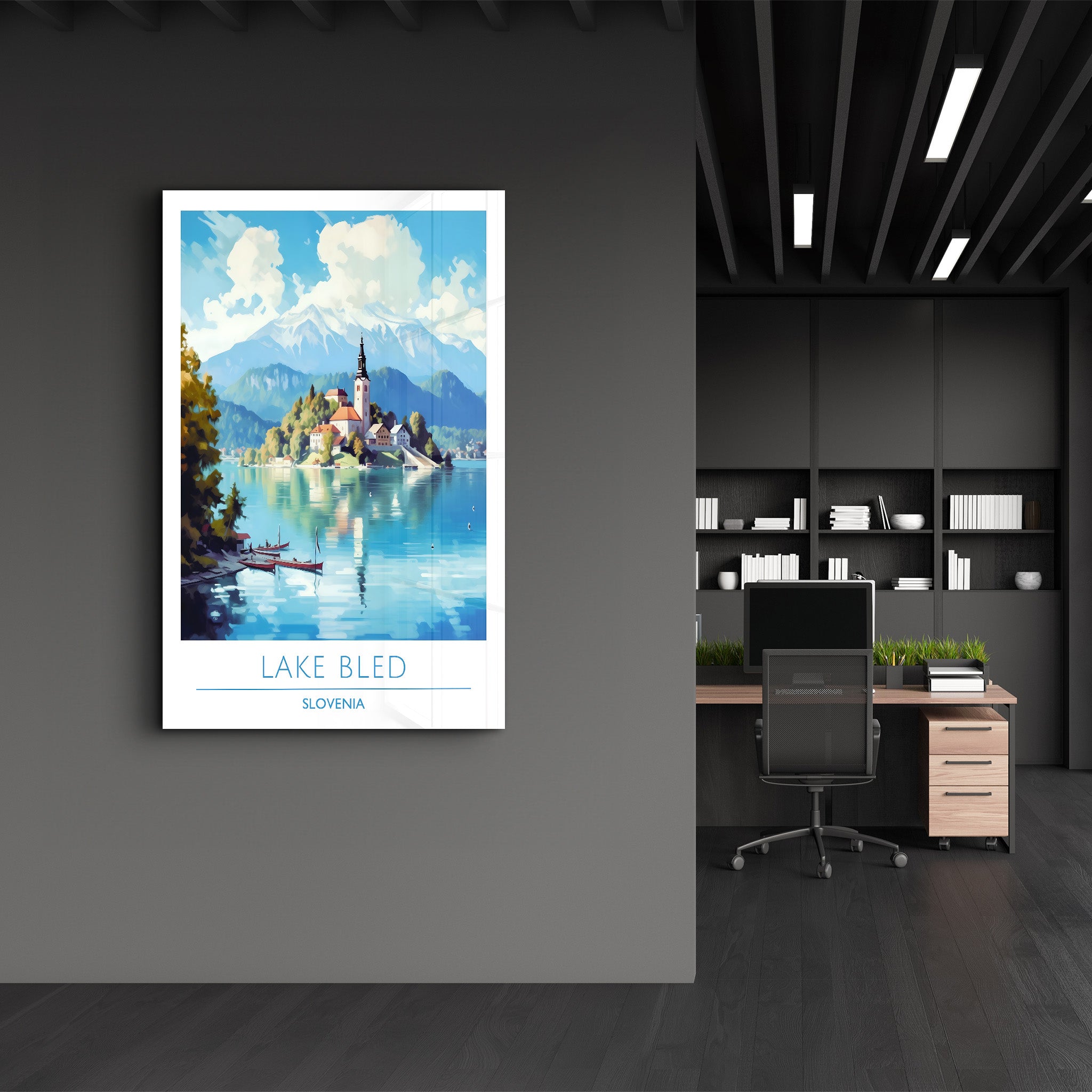 Lake Bled Slovenia-Travel Posters | Glass Wall Art