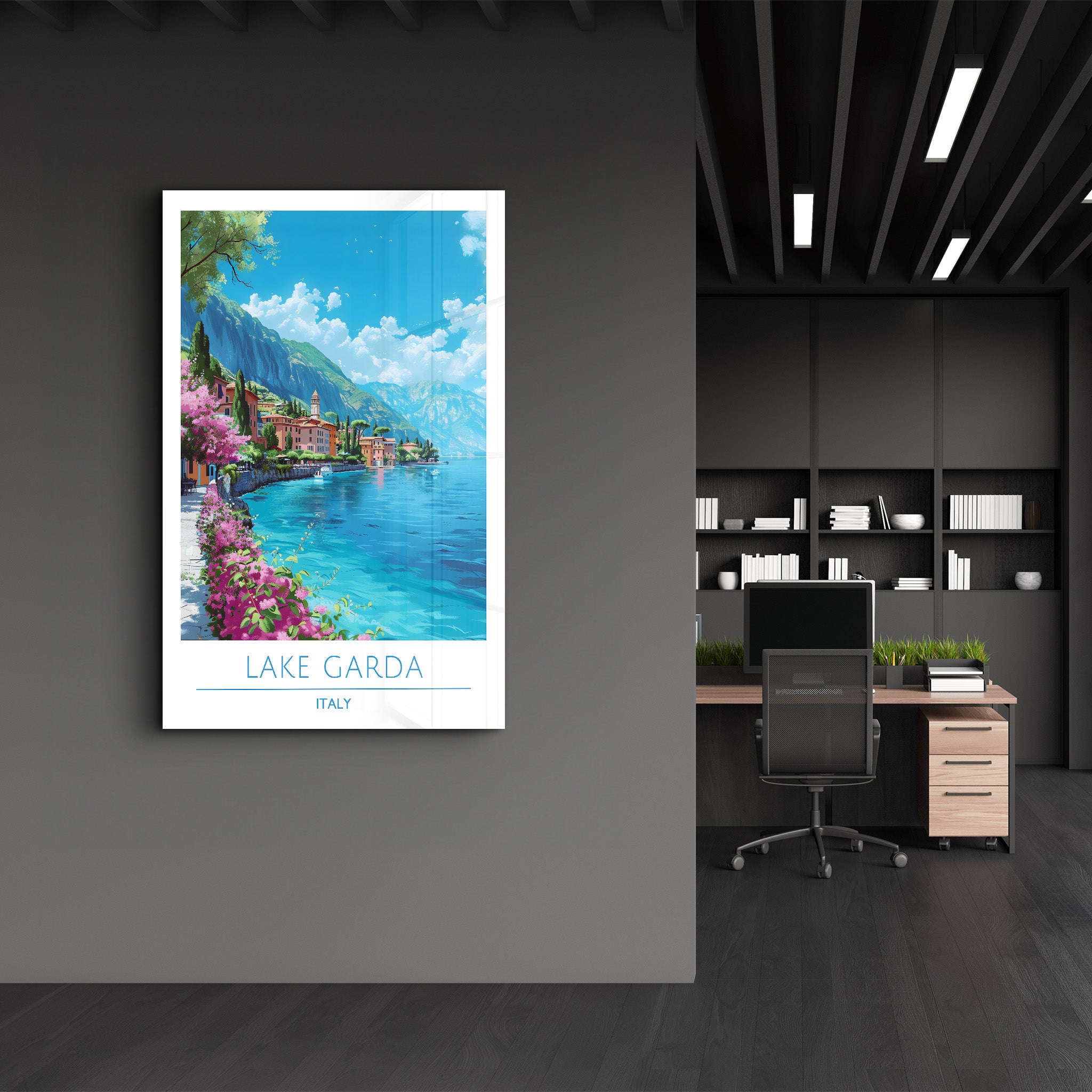 Gardasee Italien-Reiseposter | <tc>Glasbild</tc>