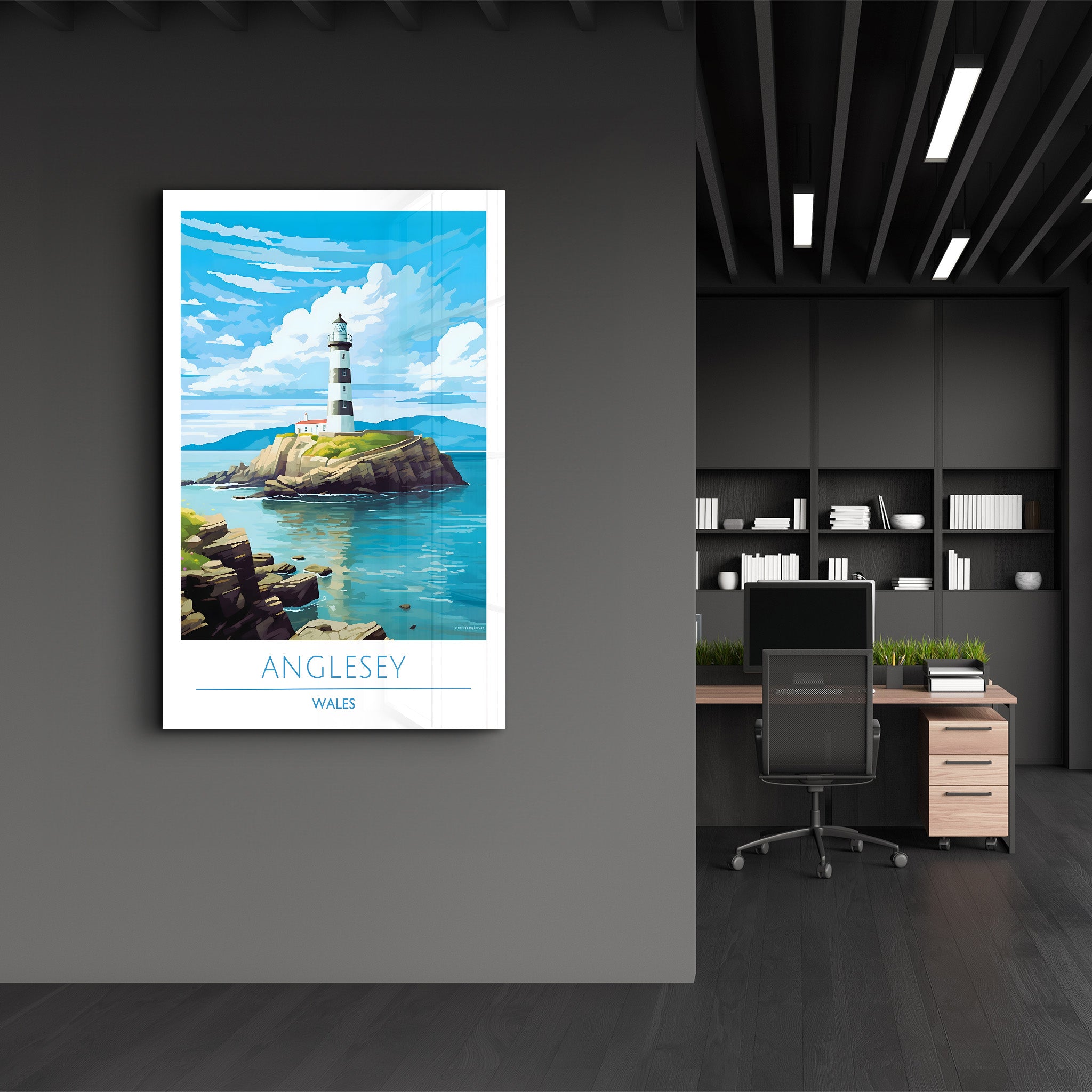 Anglesey Wales-Reiseposter | <tc>Glasbild</tc>