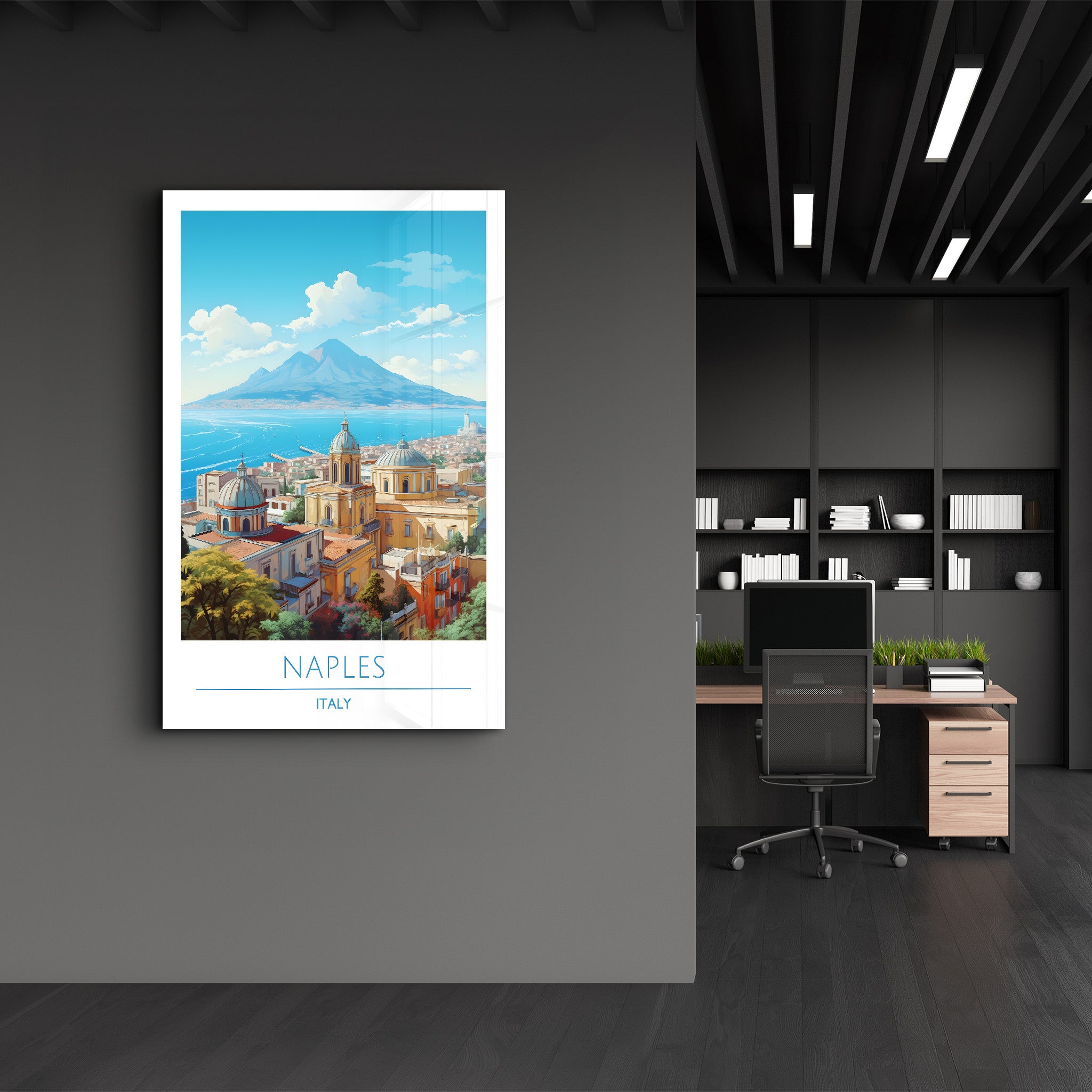 Naples Italie-Affiches de voyage | Art mural en verre