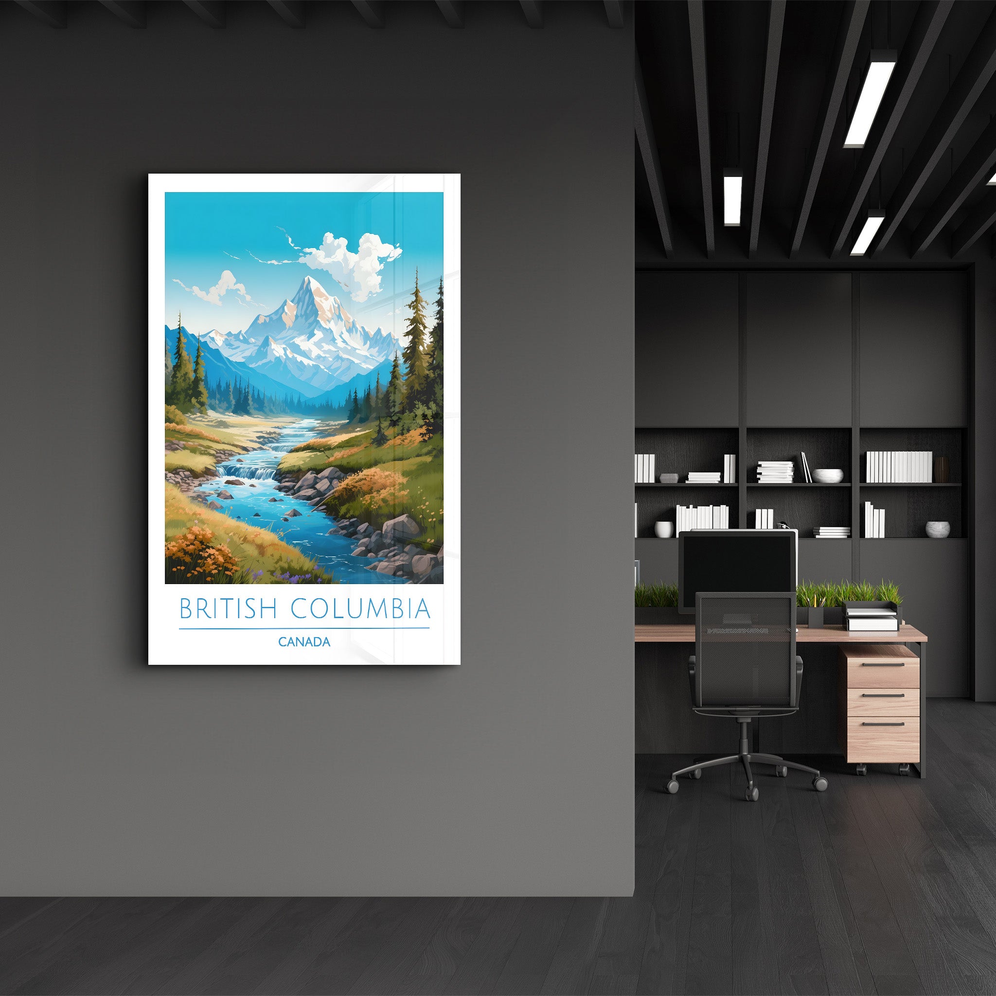 British Columbia Kanada-Reiseposter | <tc>Glasbild</tc>