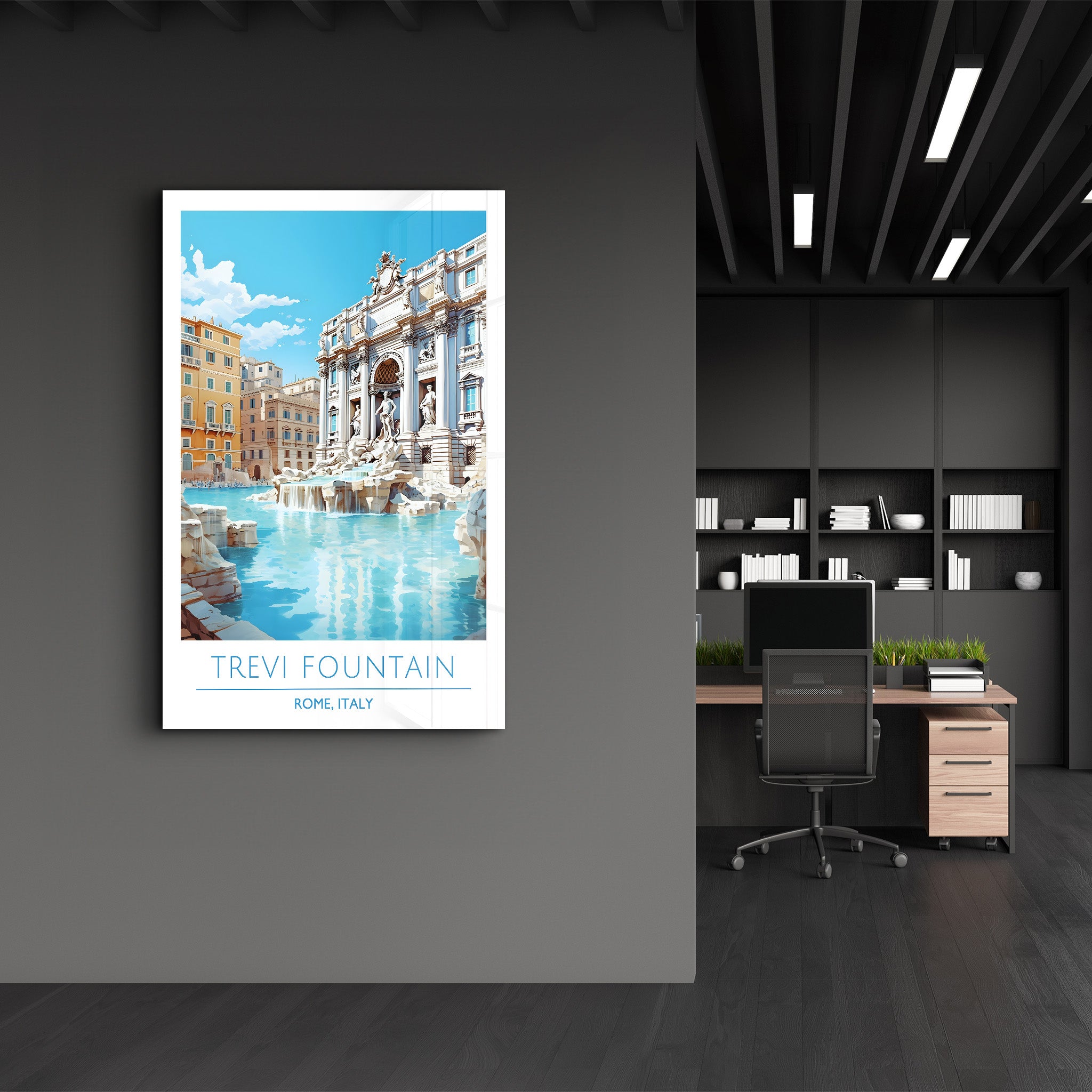 Trevi Fountain-Rome Italy-Travel Posters | Glass Wall Art