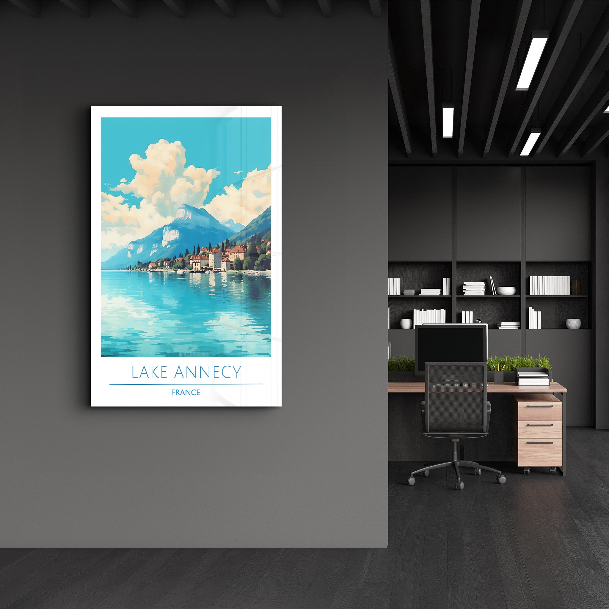 Lake Annecy Frankreich-Reiseposter | <tc>Glasbild</tc>