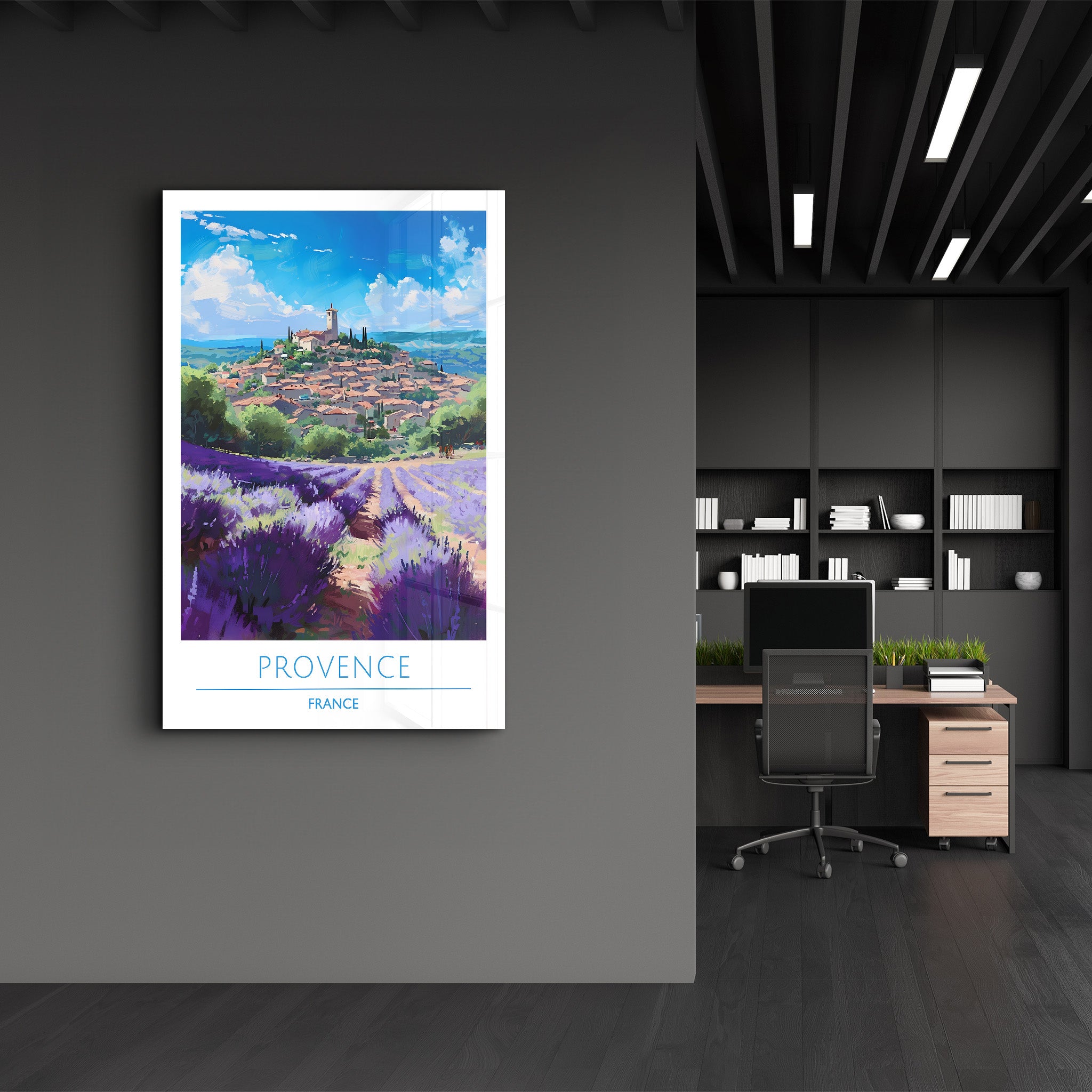 Provence Frankreich-Reiseposter | <tc>Glasbild</tc>