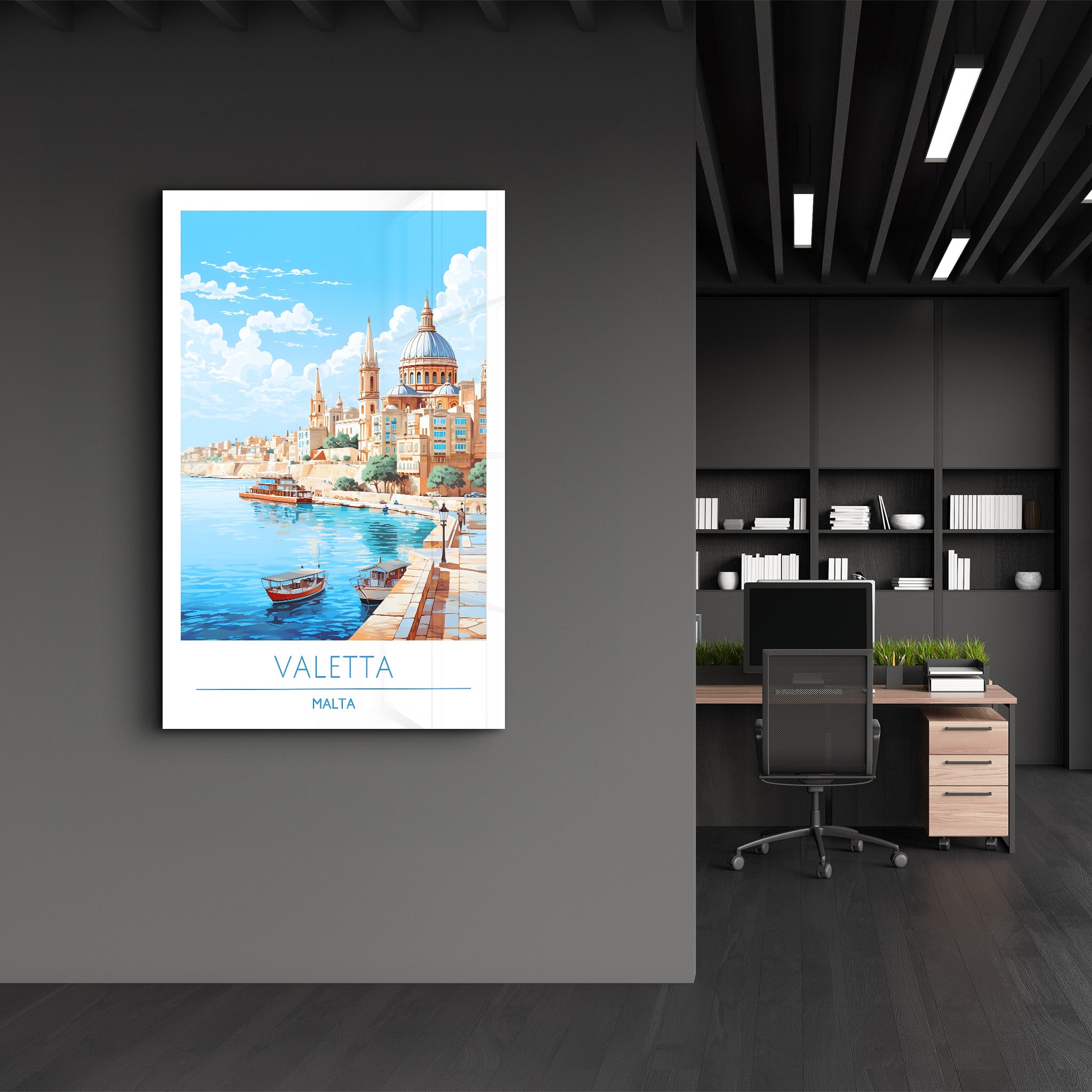 Valletta Malta-Reiseposter | <tc>Glasbild</tc>