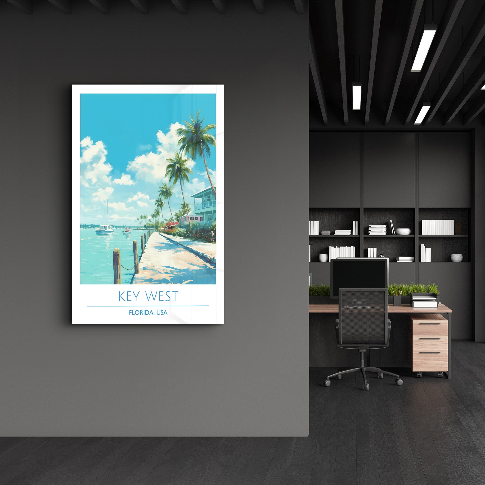 Key West-Florida USA-Travel Posters | Glass Wall Art