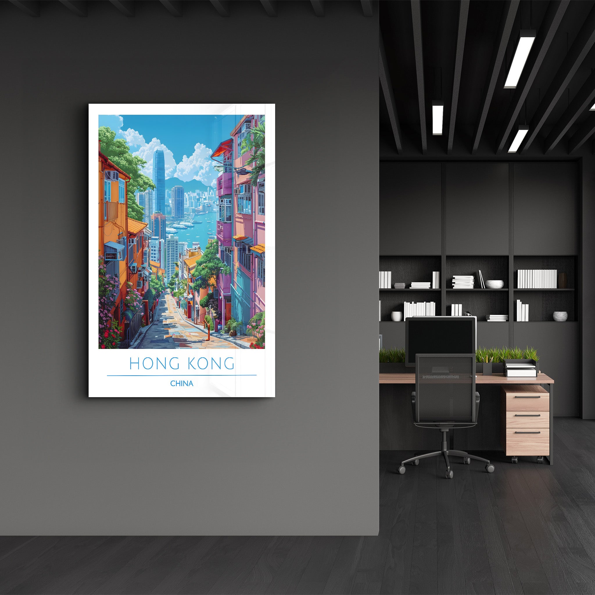 Hong Kong China-Travel Posters | Glass Wall Art