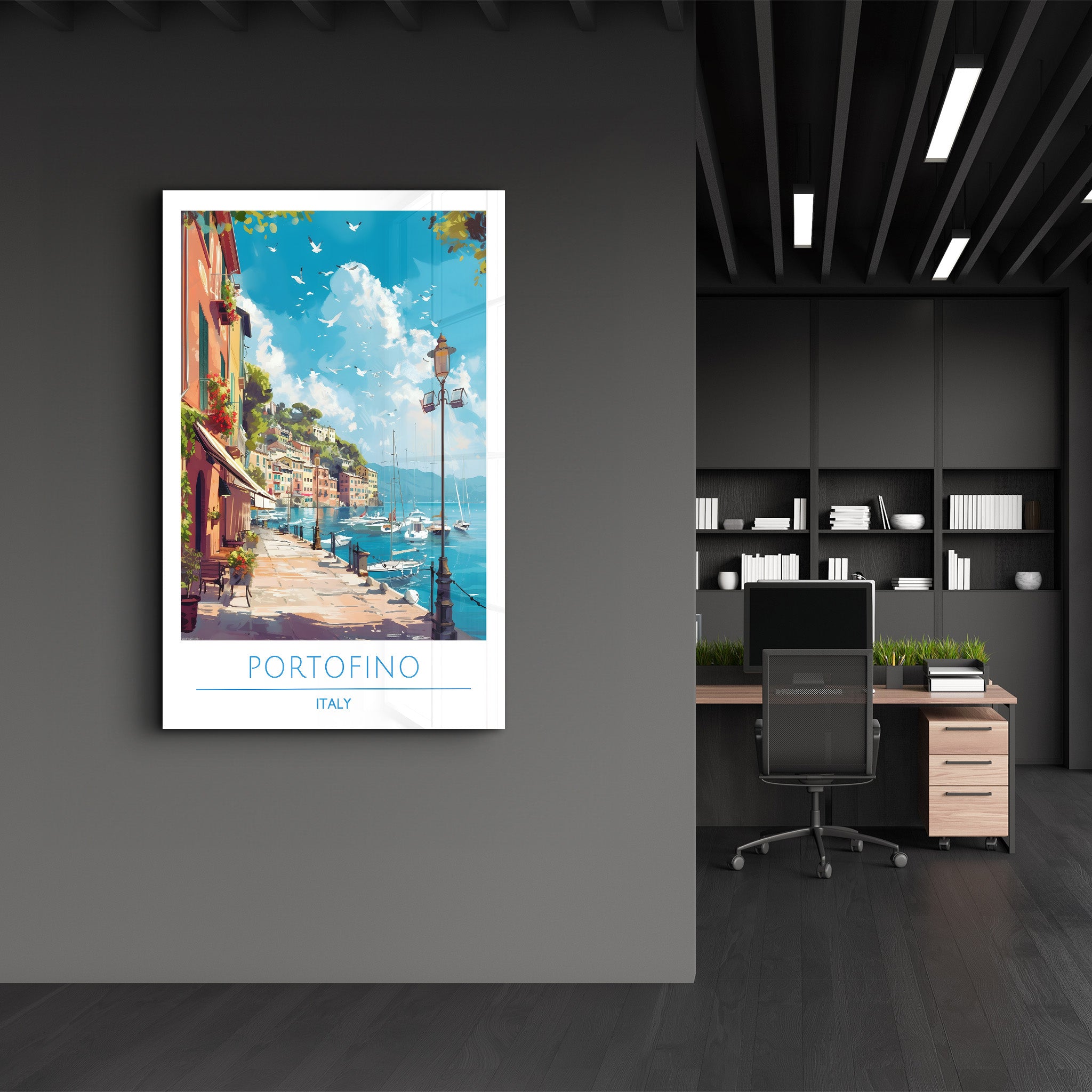 Portofino Italie-Affiches de voyage | Art mural en verre