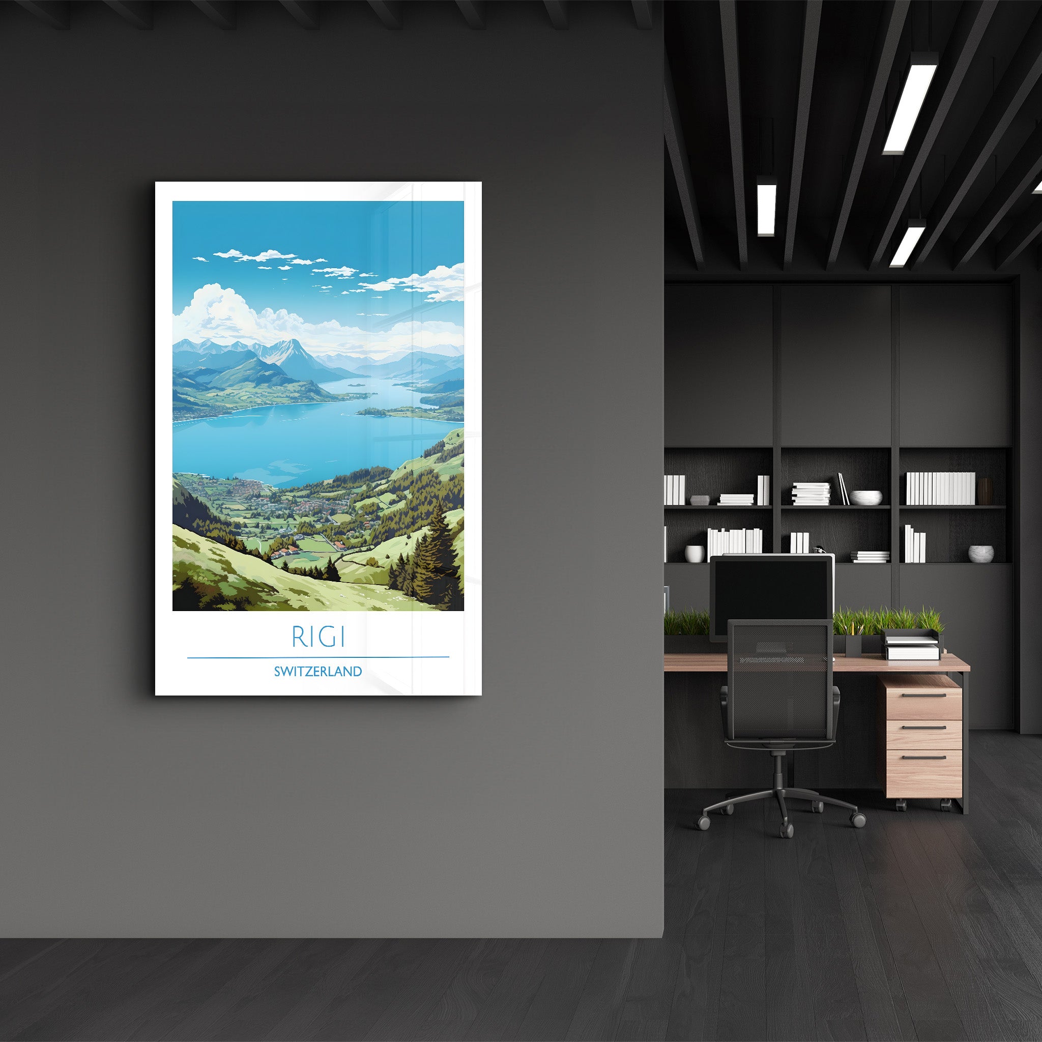 Rigi Schweiz-Reiseposter | <tc>Glasbild</tc>