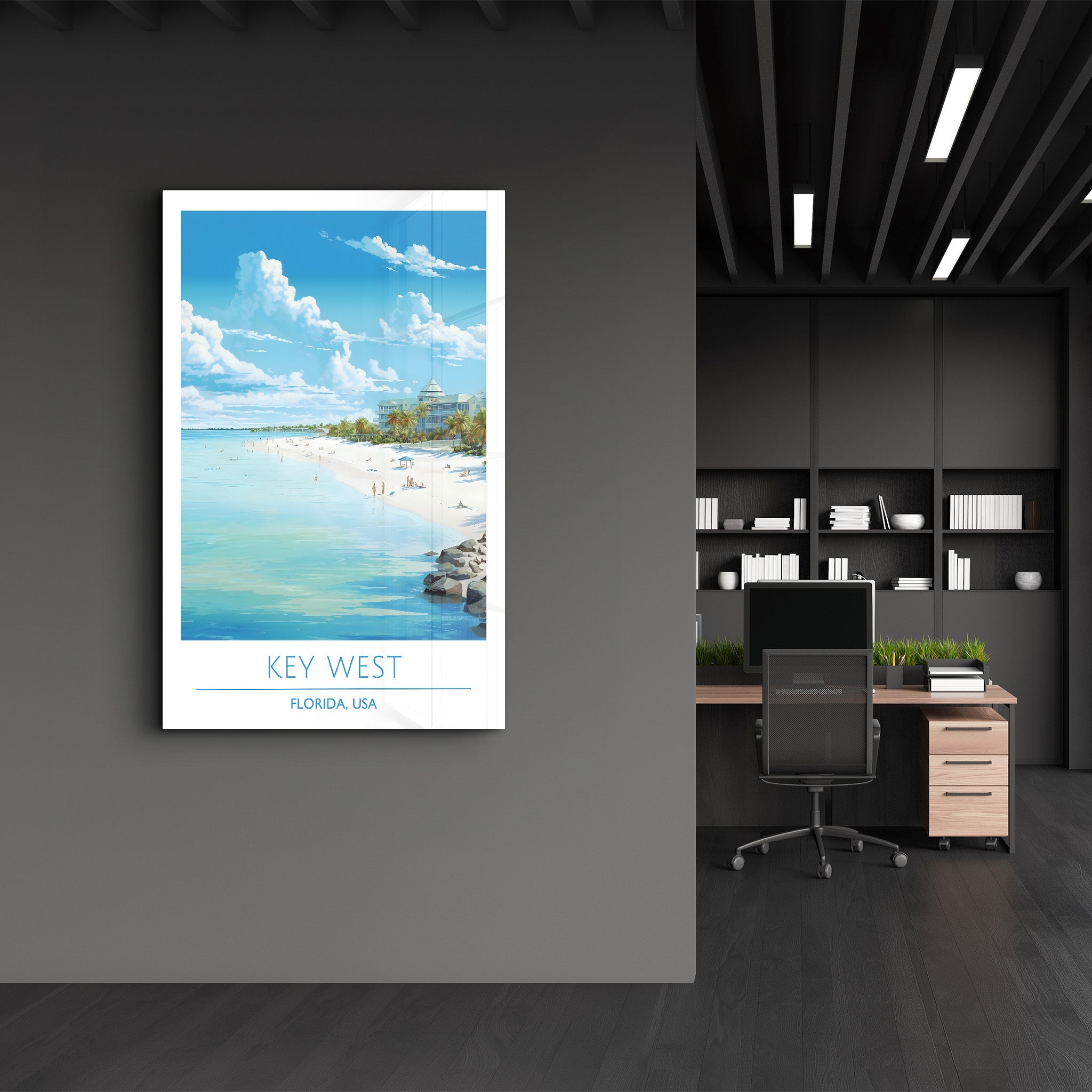 Key West-Florida USA-Travel Posters | Glass Wall Art