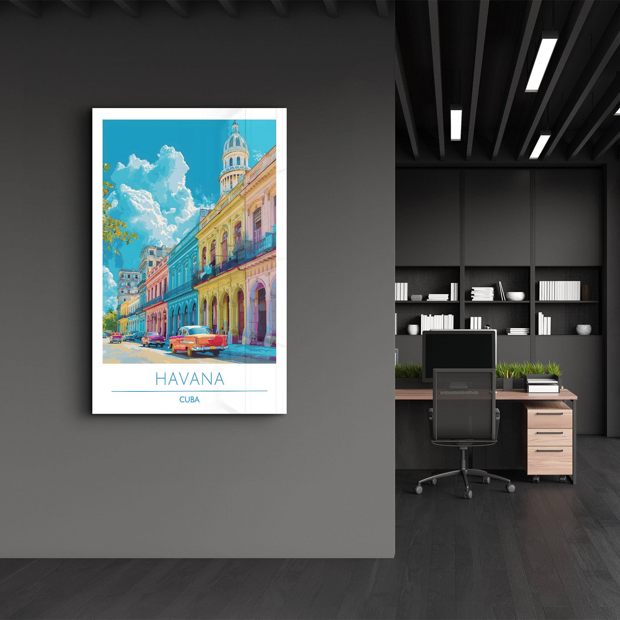 Havanna Kuba-Reiseposter | <tc>Glasbild</tc>