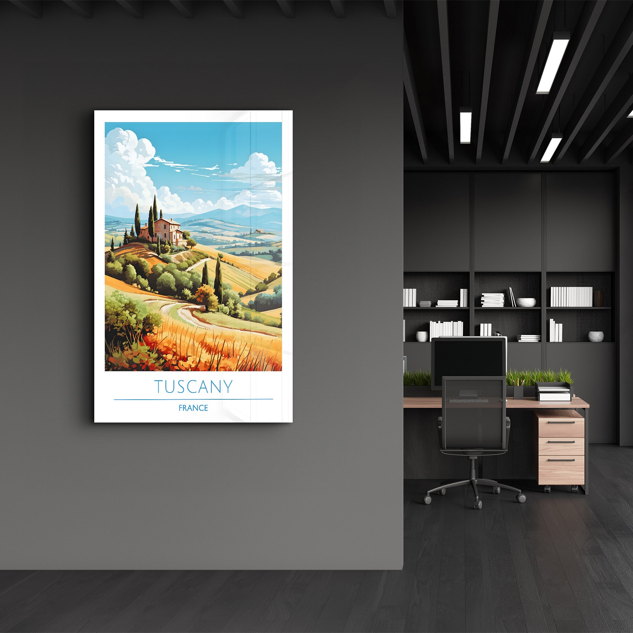 Toscane France-Affiches de voyage | Art mural en verre