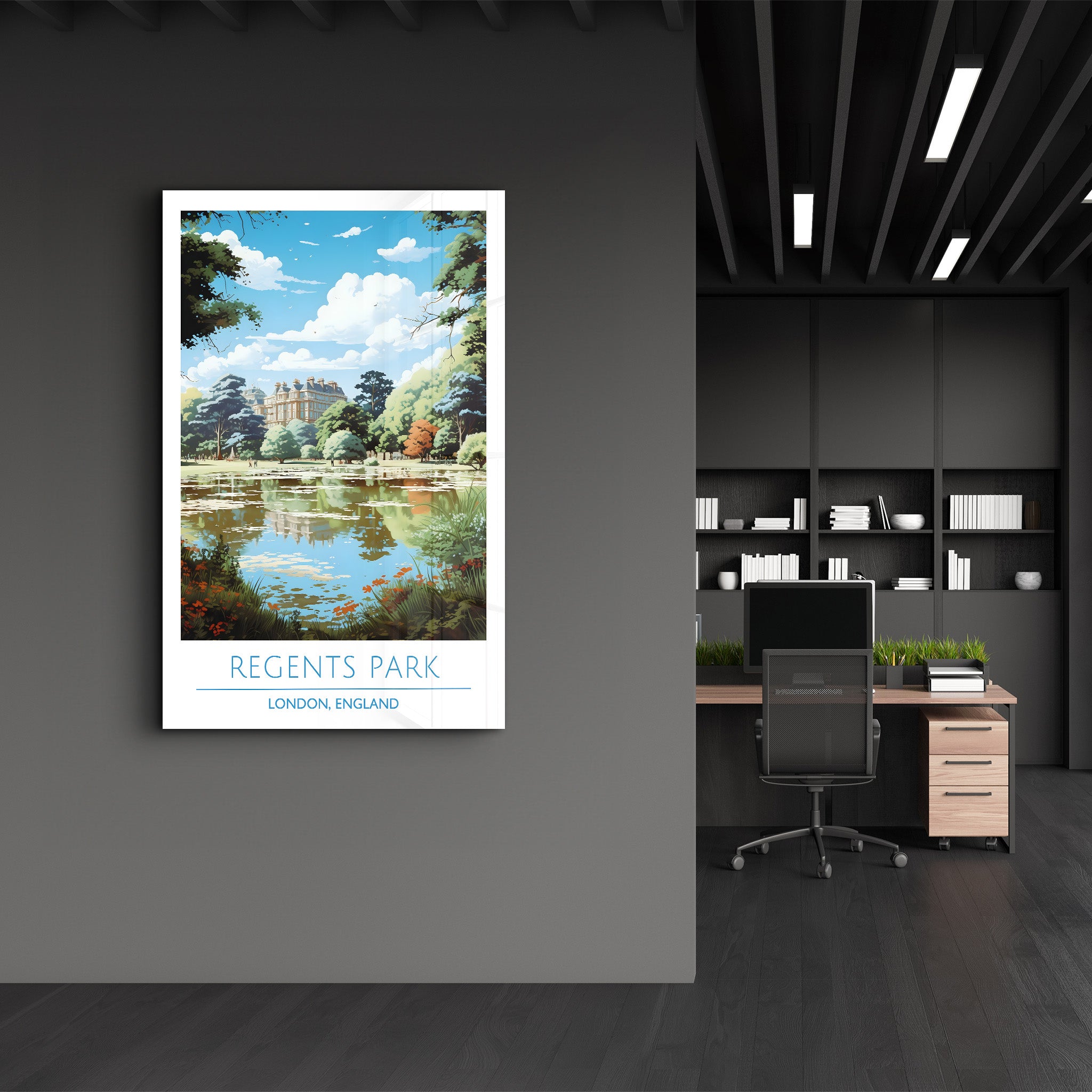 Regents Park-London England-Reiseposter | <tc>Glasbild</tc>