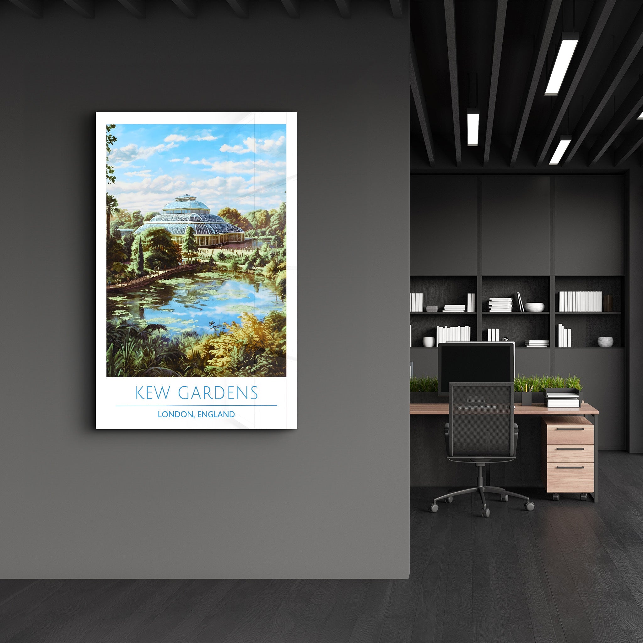 Kew Gardens-London England-Reiseposter | <tc>Glasbild</tc>