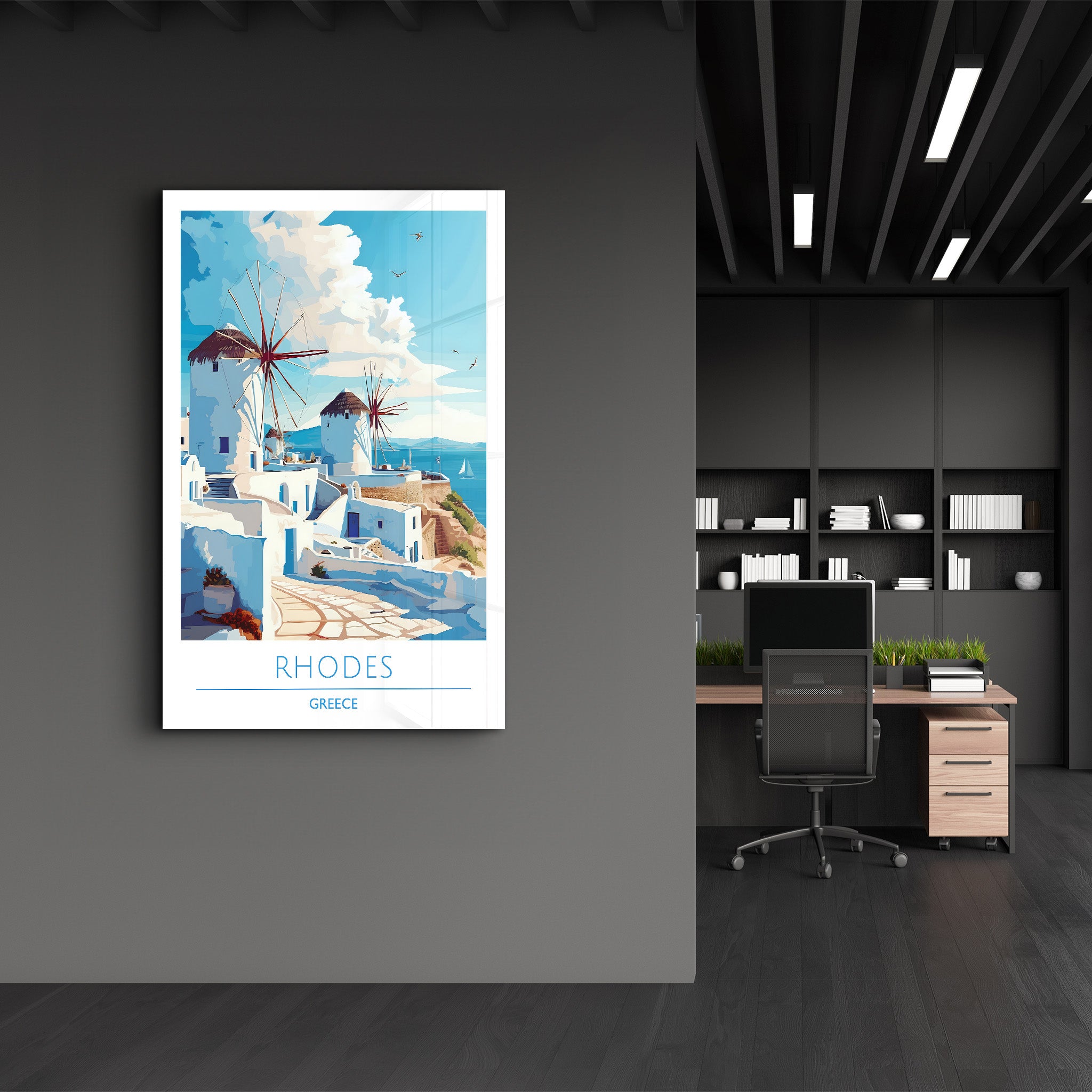 Rhodes Grèce-Affiches de voyage | Art mural en verre