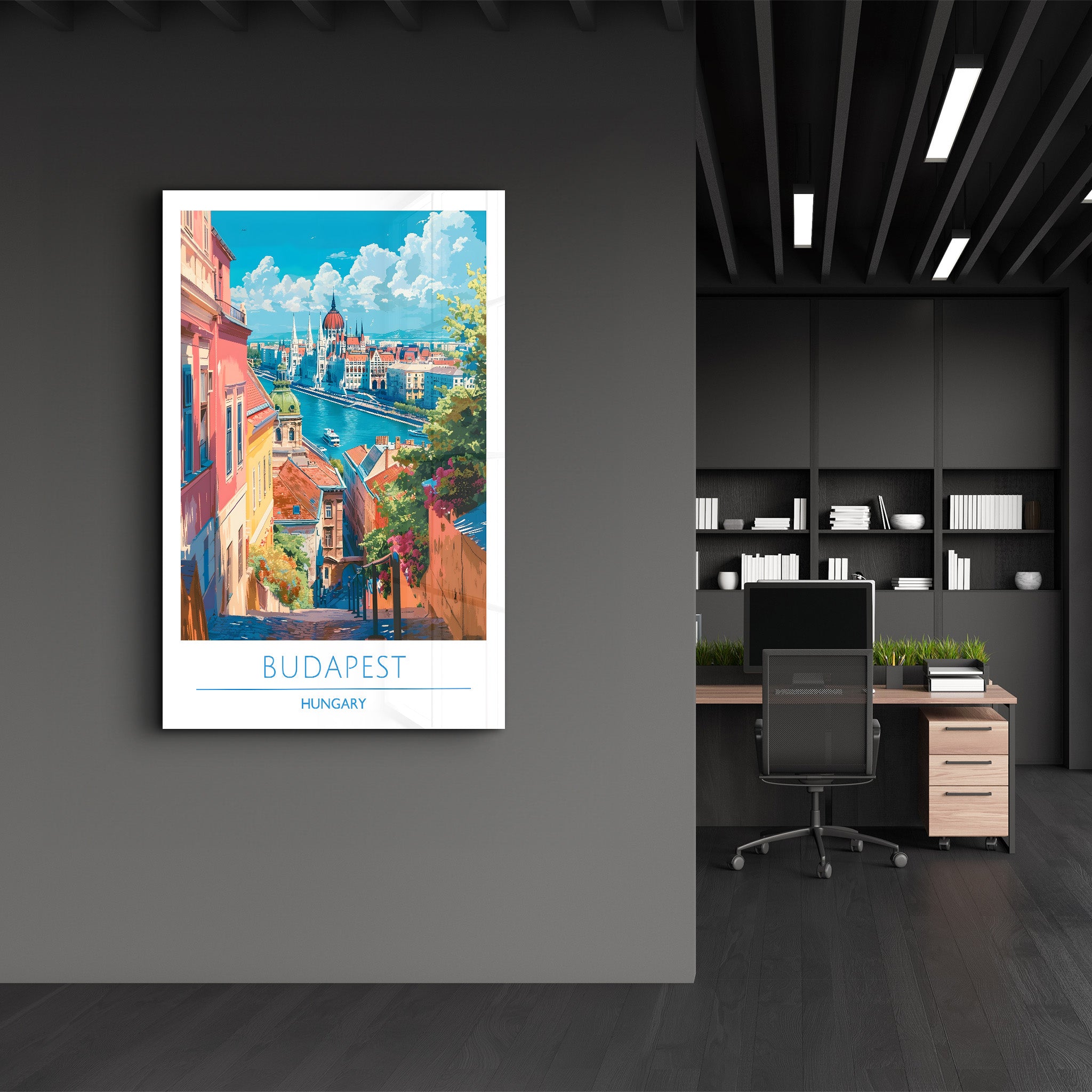 Budapest Ungarn-Reiseposter | <tc>Glasbild</tc>