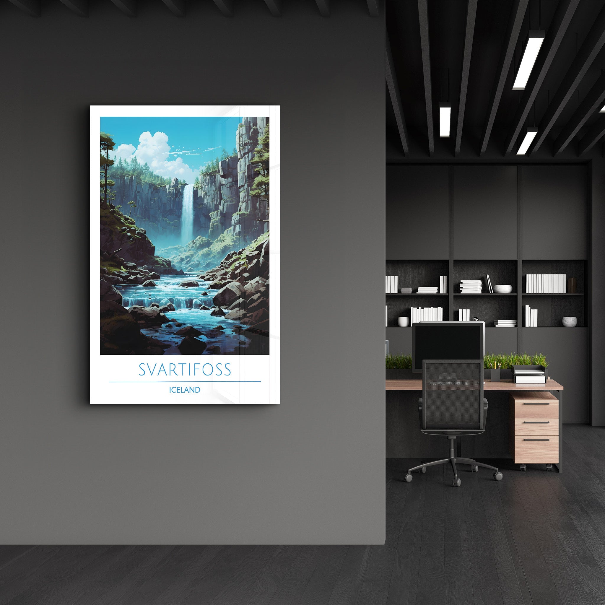 Svartifoss Island-Reiseposter | <tc>Glasbild</tc>