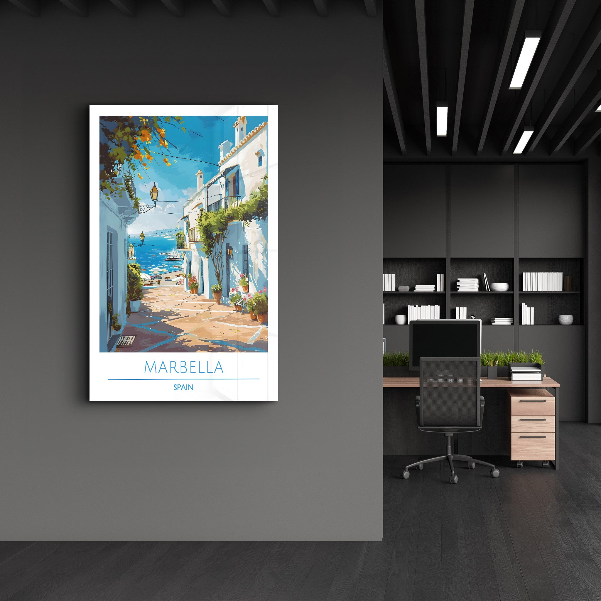 Marbella Spanien-Reiseposter | <tc>Glasbild</tc>