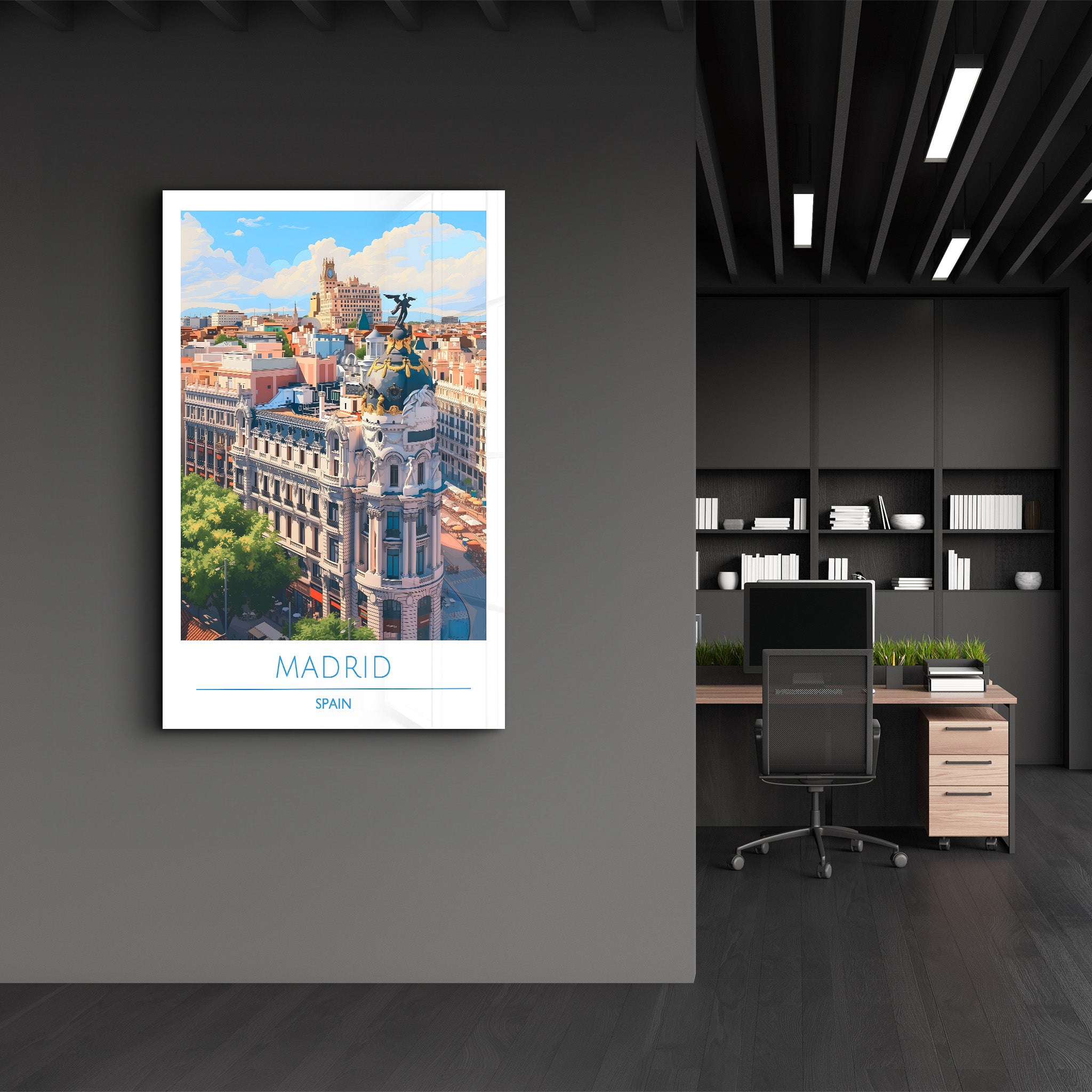 Madrid Spanien-Reiseposter | <tc>Glasbild</tc>