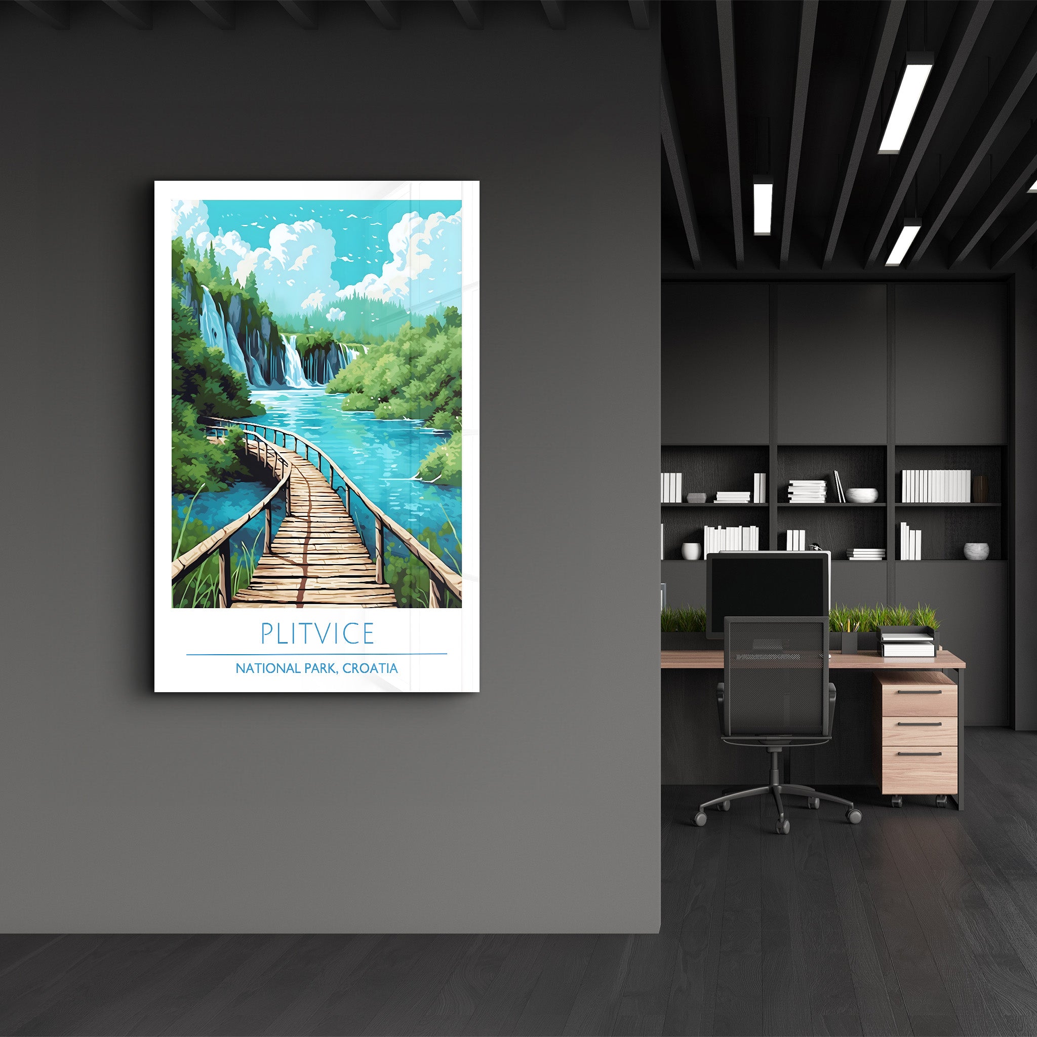 Plitvice-Parc national Croatie-Affiches de voyage | Art mural en verre