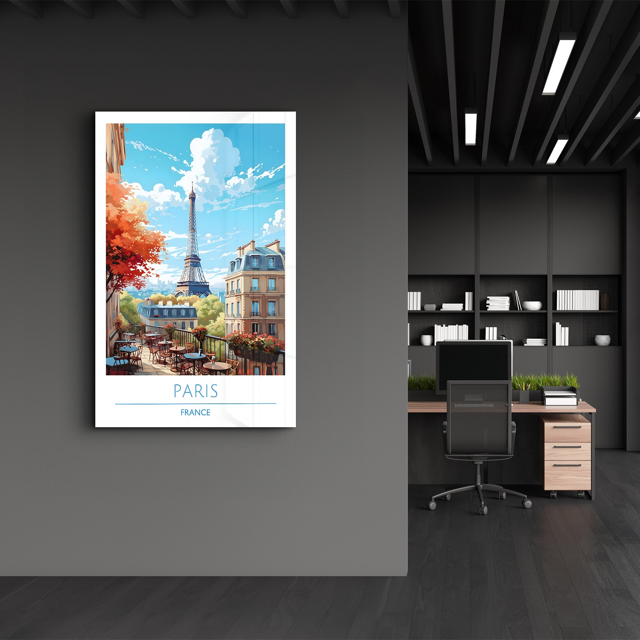 Paris Frankreich-Reiseposter | <tc>Glasbild</tc>