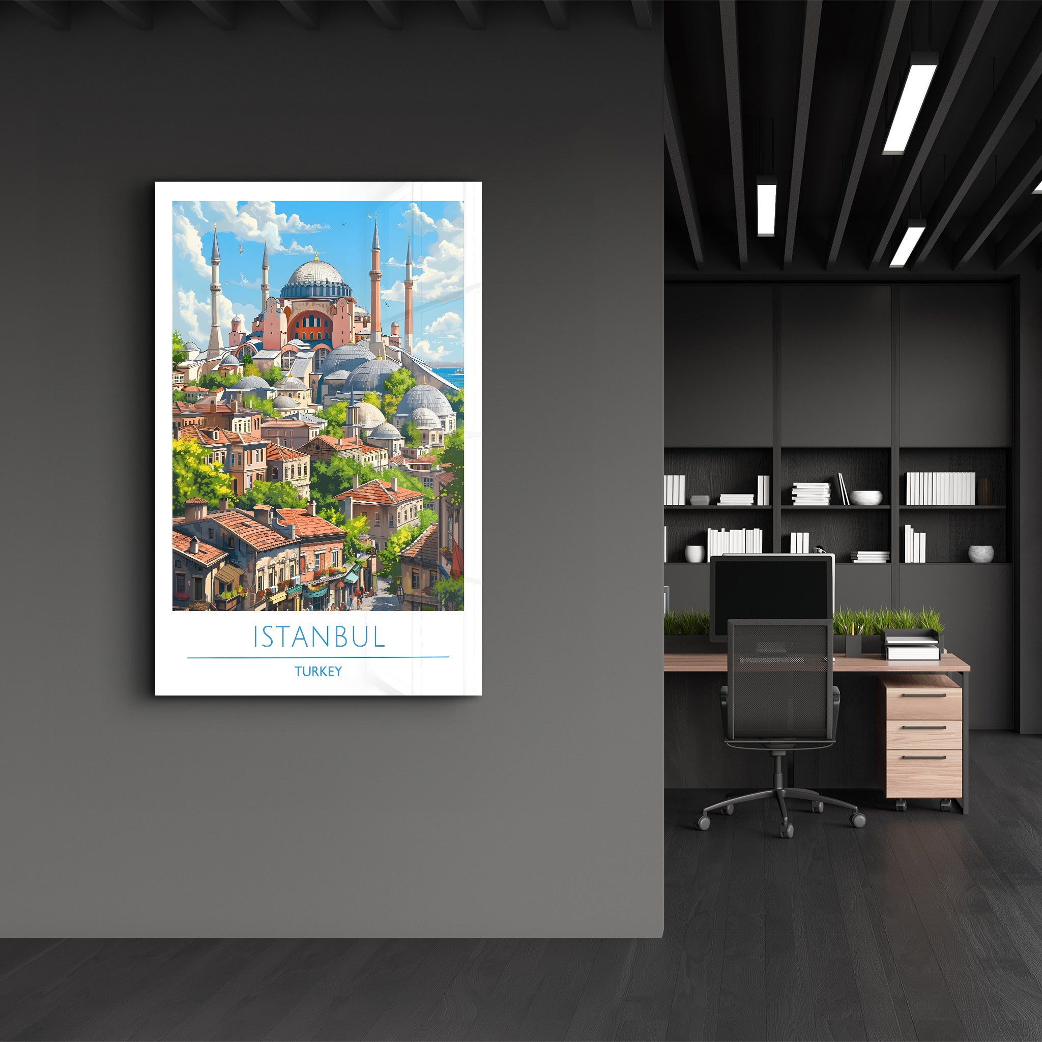 Istanbul Türkei-Reiseposter | <tc>Glasbild</tc>