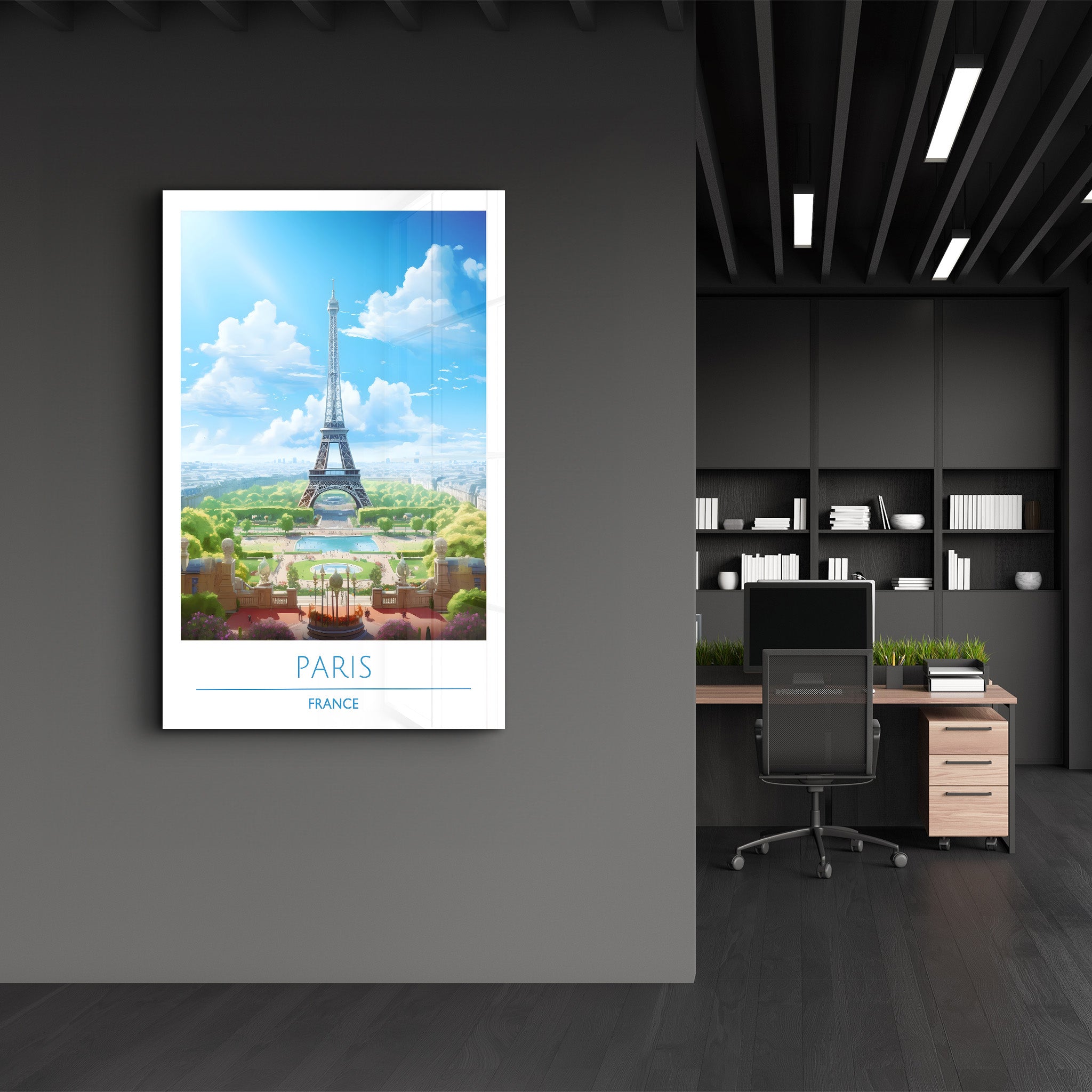 Paris Frankreich-Reiseposter | <tc>Glasbild</tc>