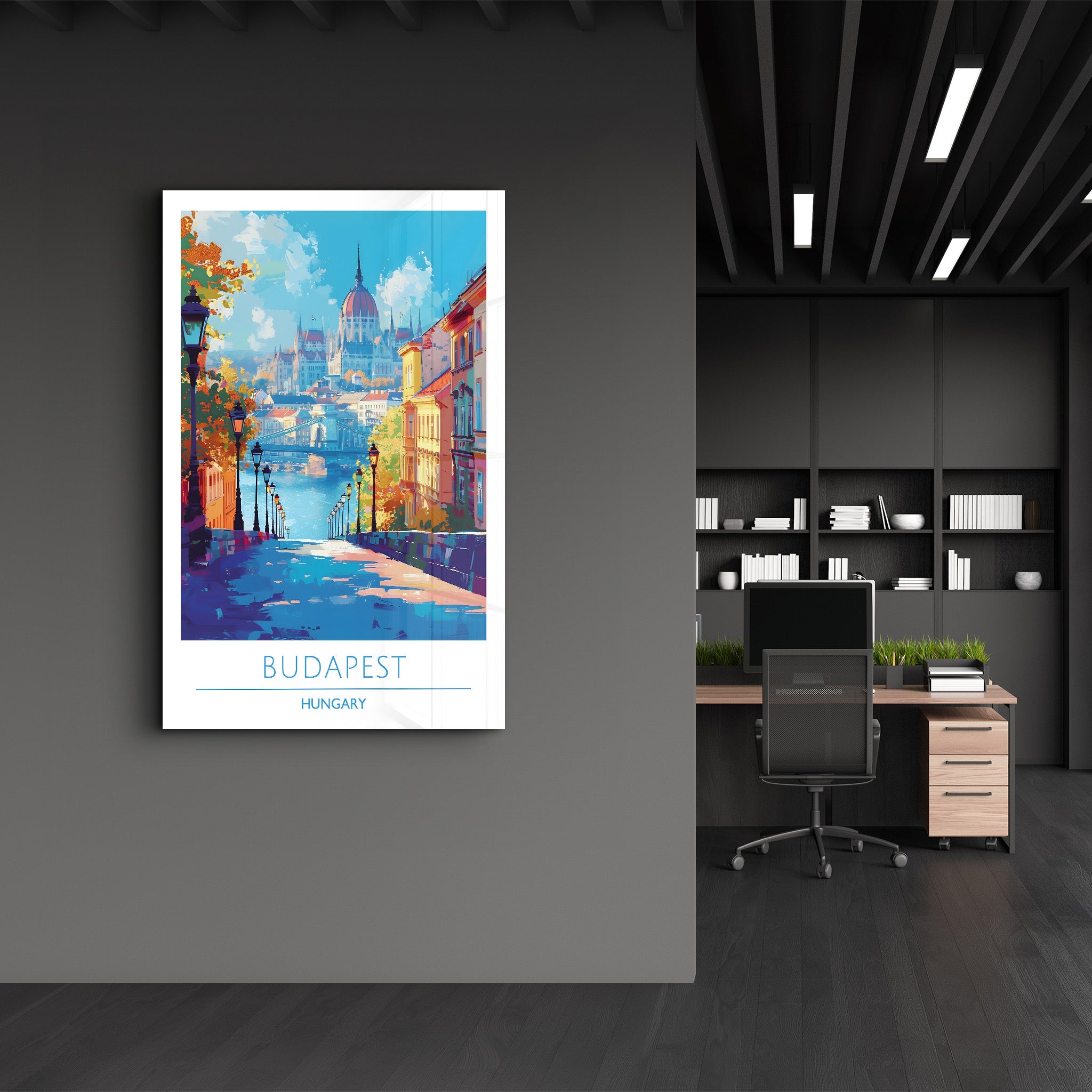 Budapest Ungarn-Reiseposter | <tc>Glasbild</tc>