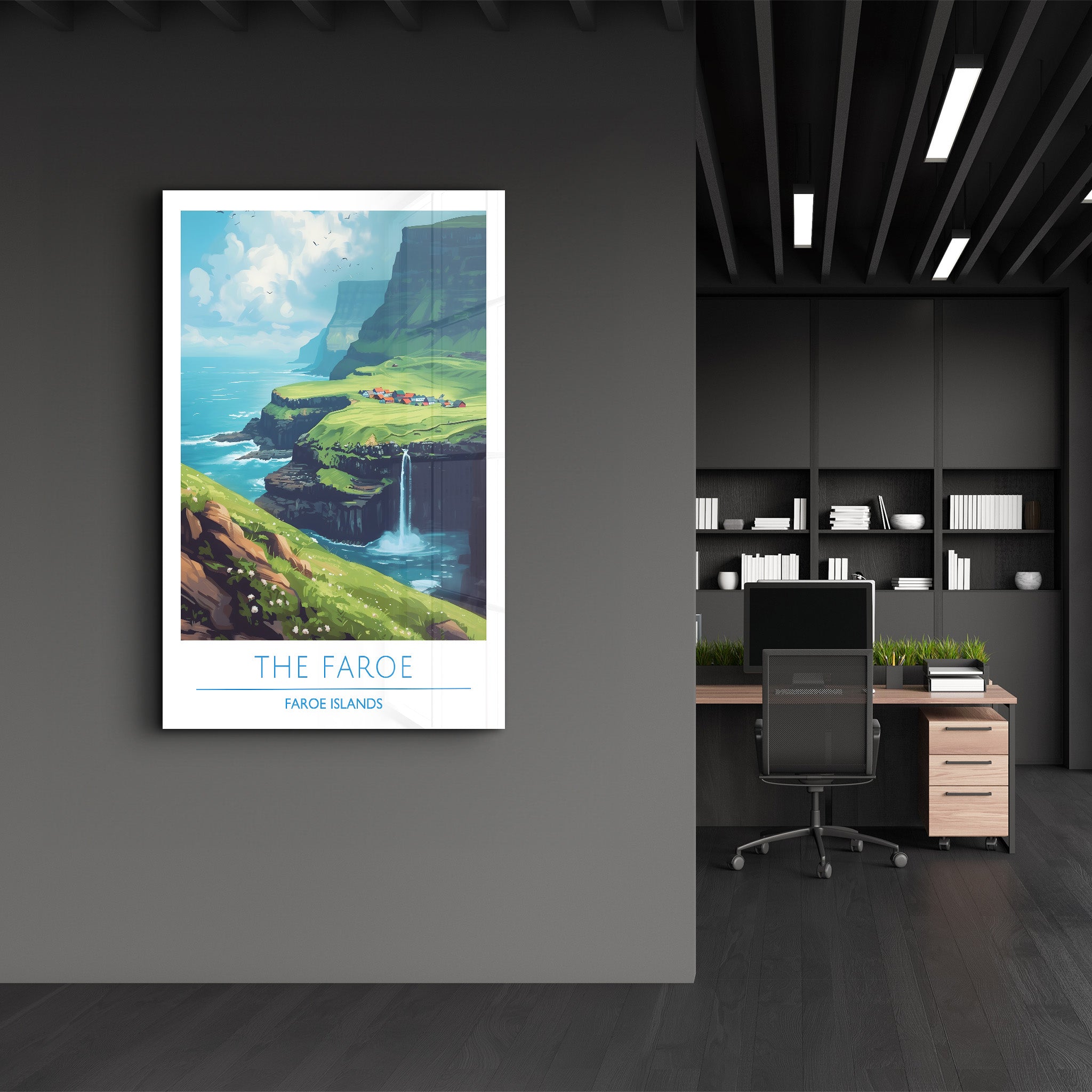 The Faroe Faroe Islands-Travel Posters | Glass Wall Art