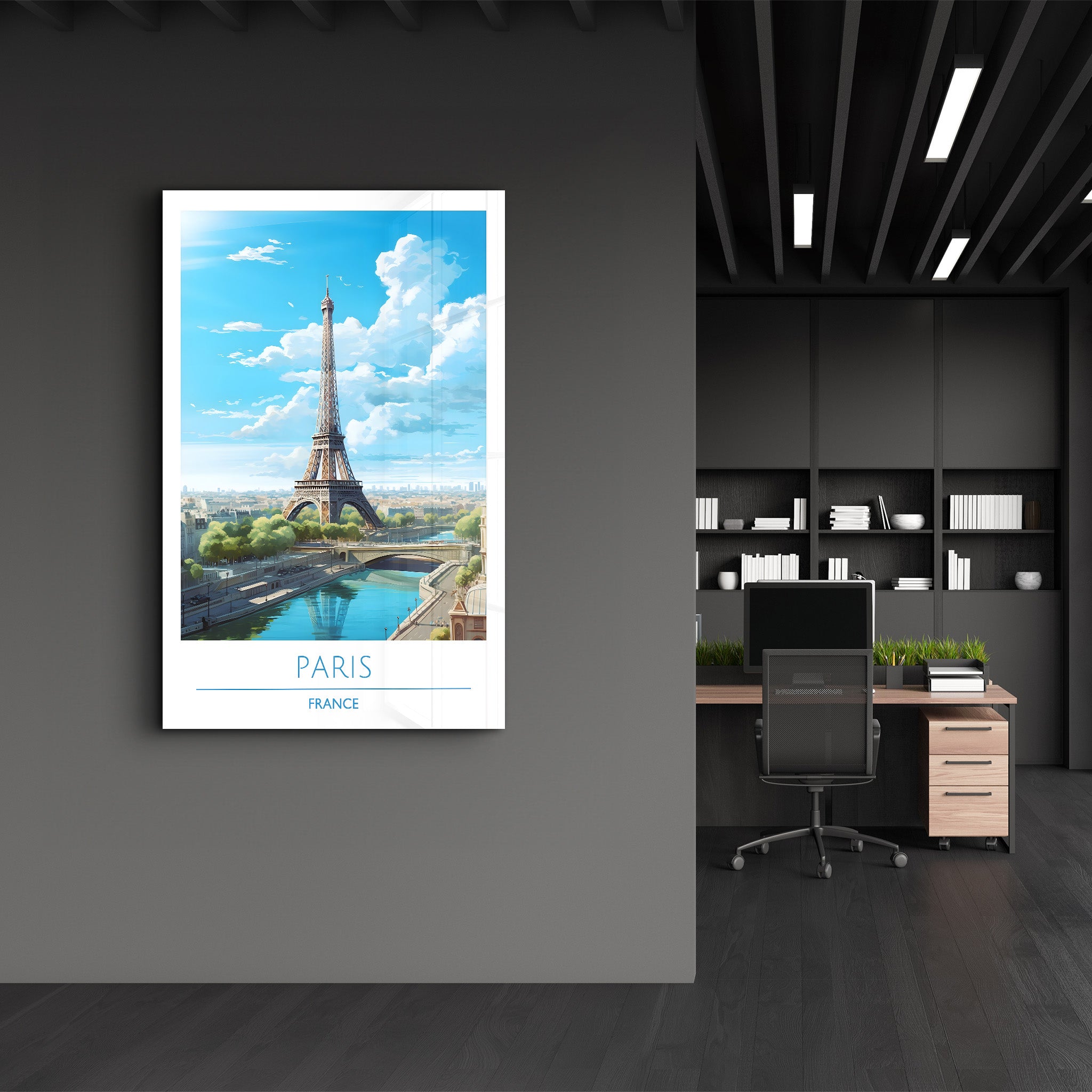 Paris Frankreich-Reiseposter | <tc>Glasbild</tc>