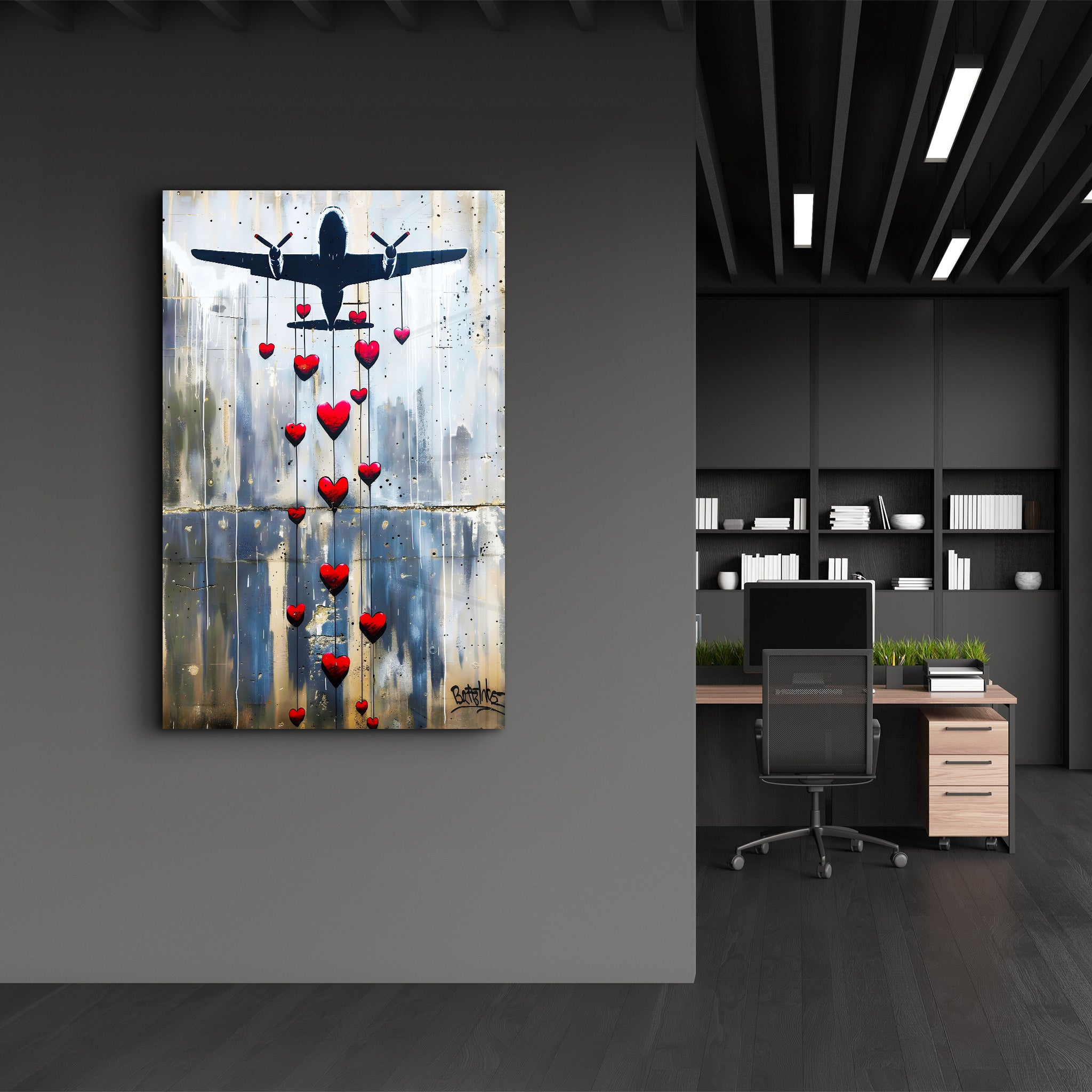 Love Bombing Banksy Style - Art mural en verre