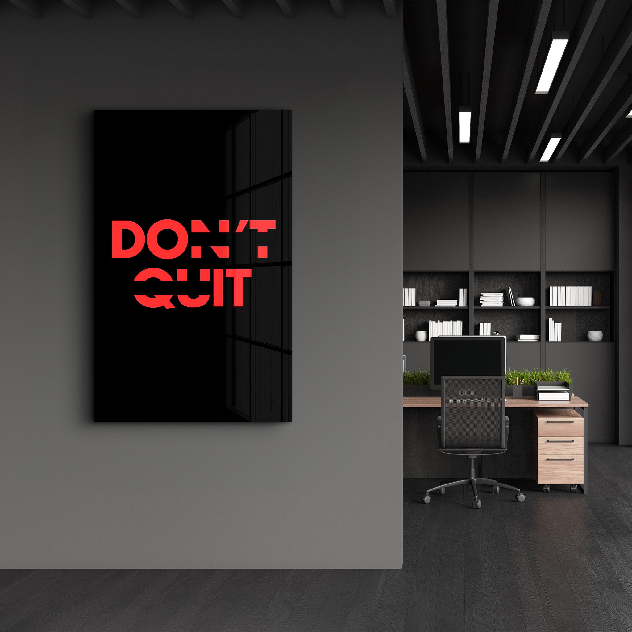 Don't Quit and Do It | Motivational Glass Wall Art