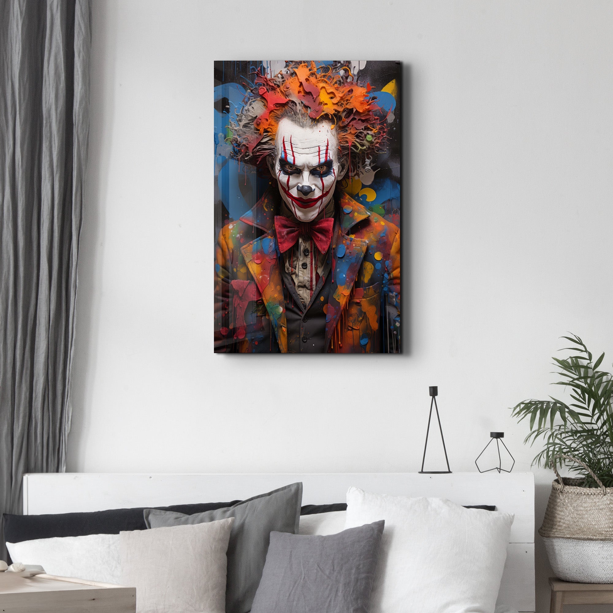 The Clown - Glass Wall Art