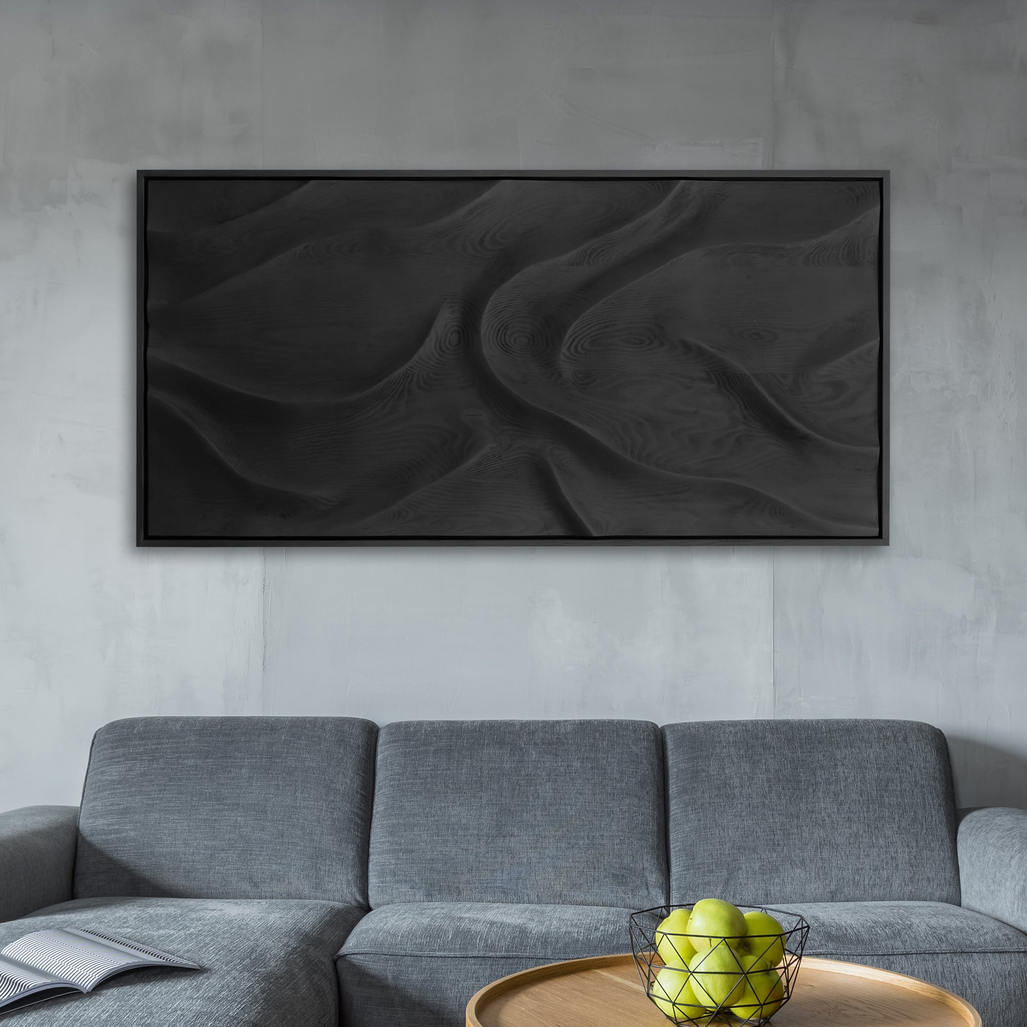 Schwarze Welle | Handgefertigte Premium-Wandskulptur aus Holz – limitierte Auflage
