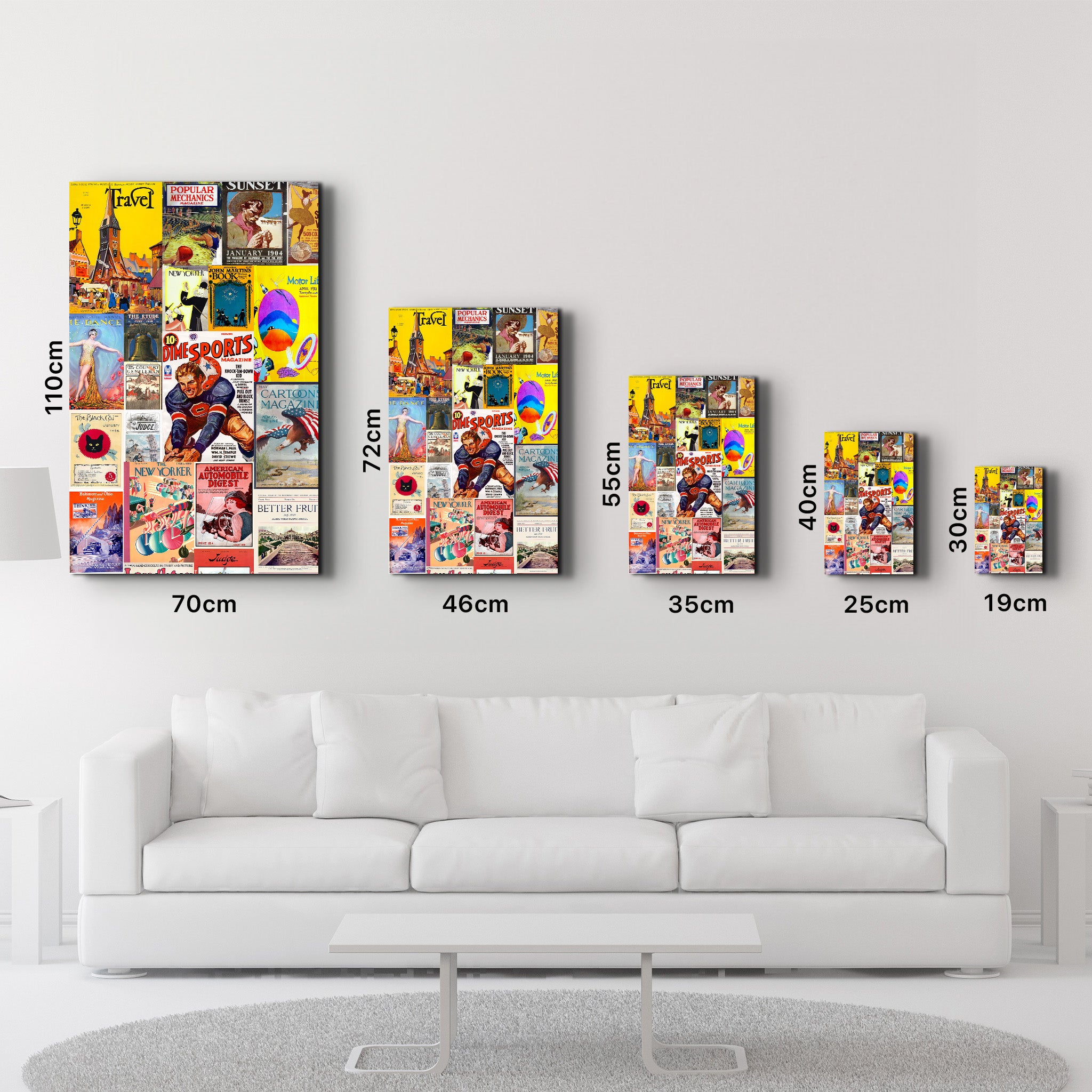 Retro Magazine Covers-1 - Glass Wall Art