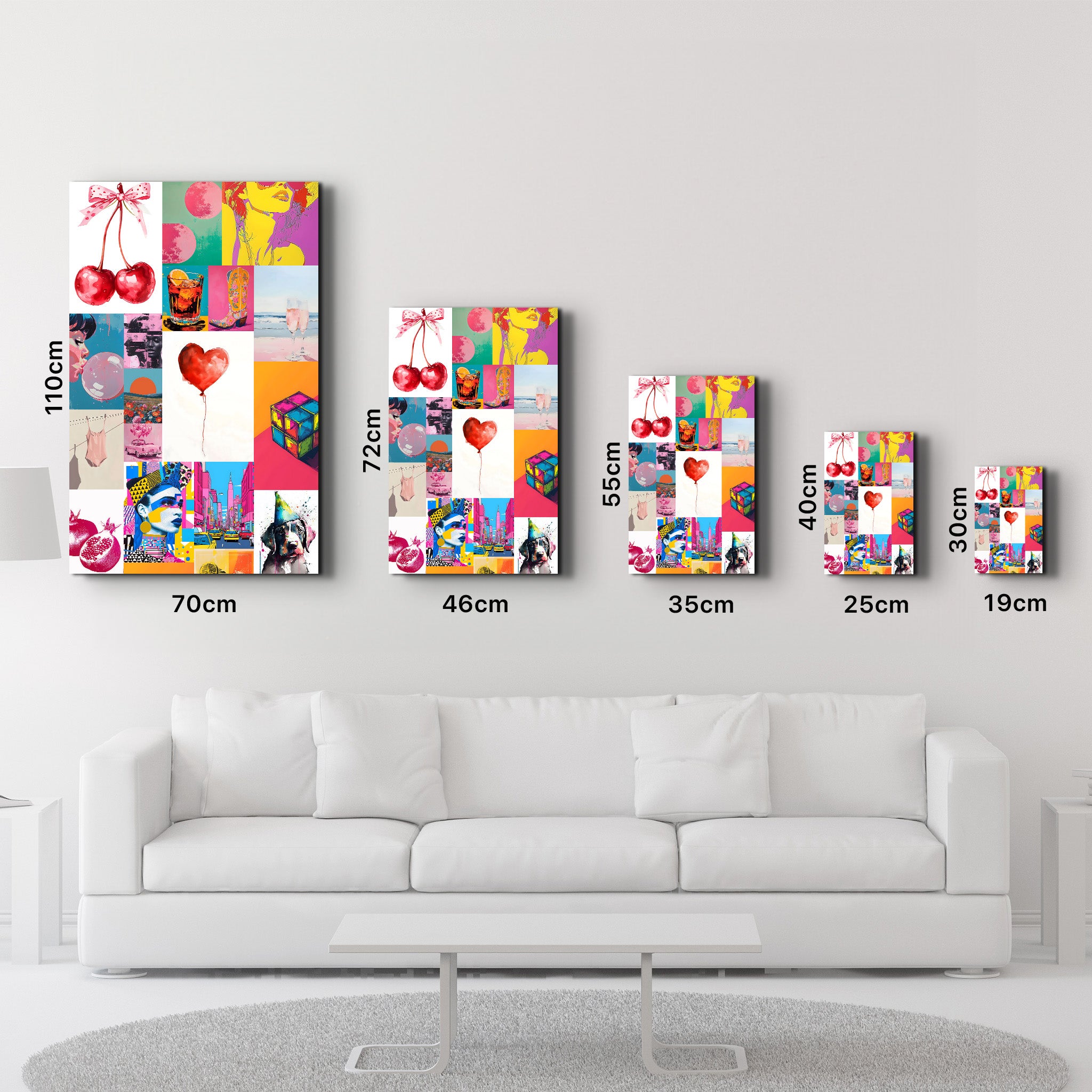 Eclectic Modern Collage-1 - Glass Wall Art