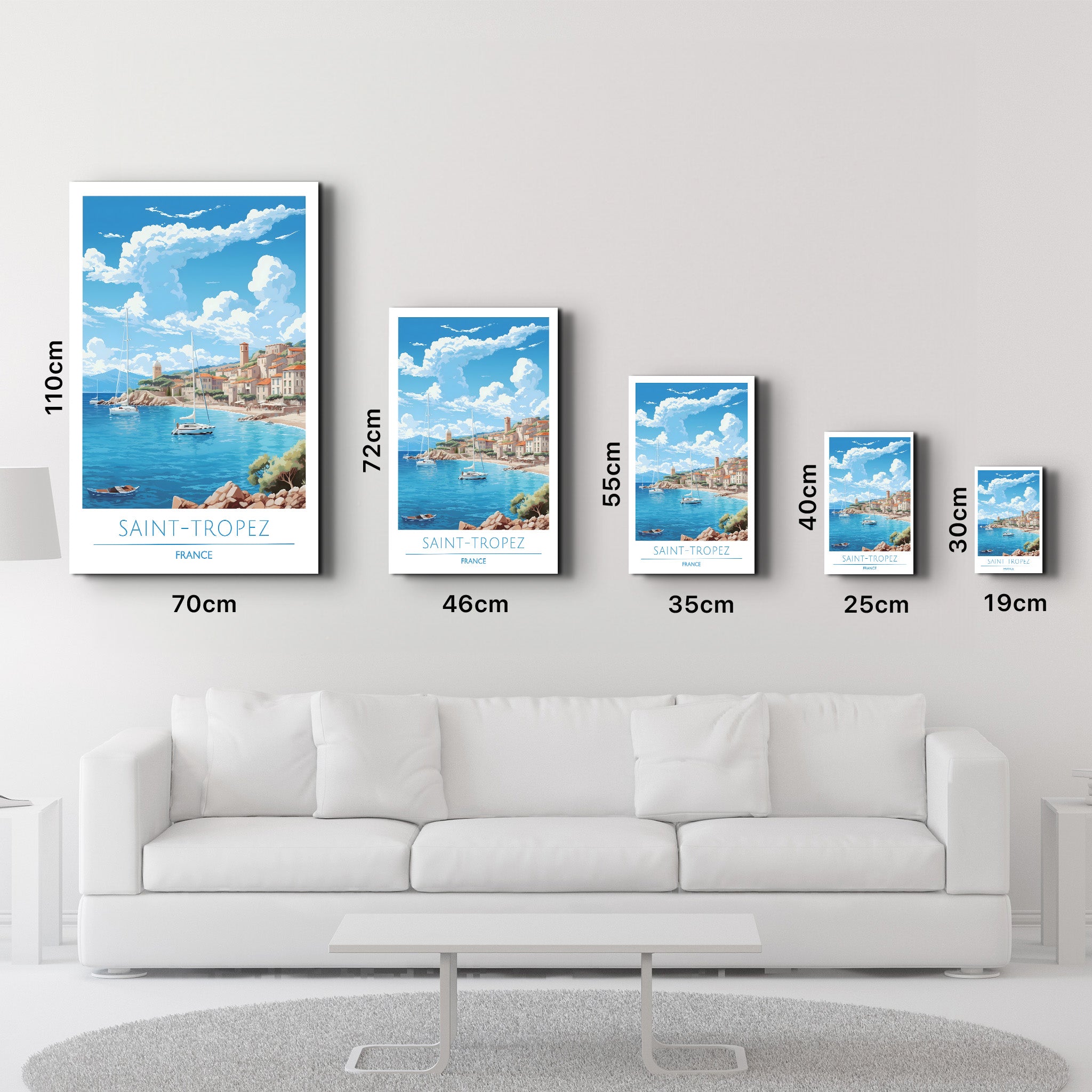 Saint-Tropez Frankreich-Reiseposter | <tc>Glasbild</tc>