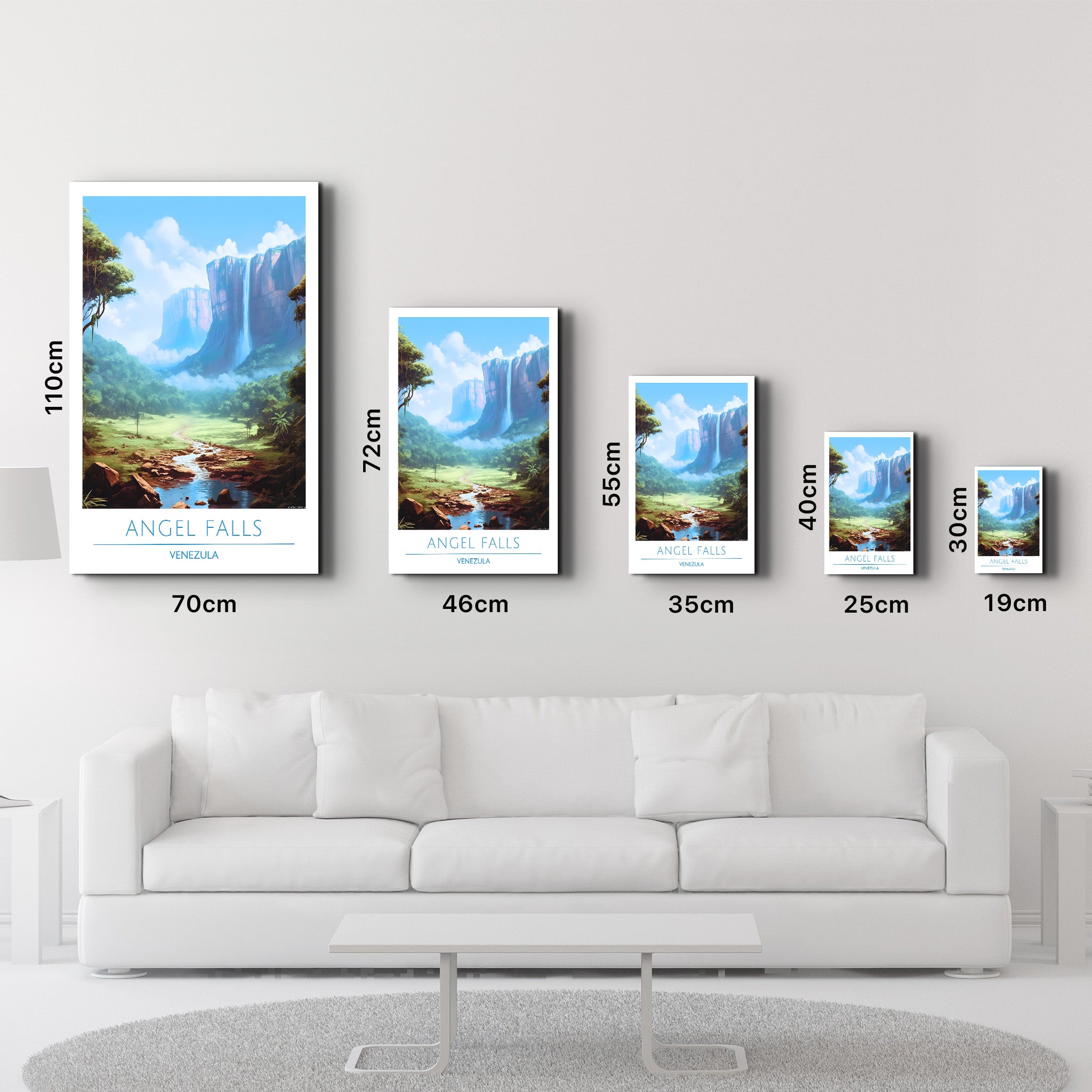 Angel Falls Venezuela-Reiseposter | <tc>Glasbild</tc>