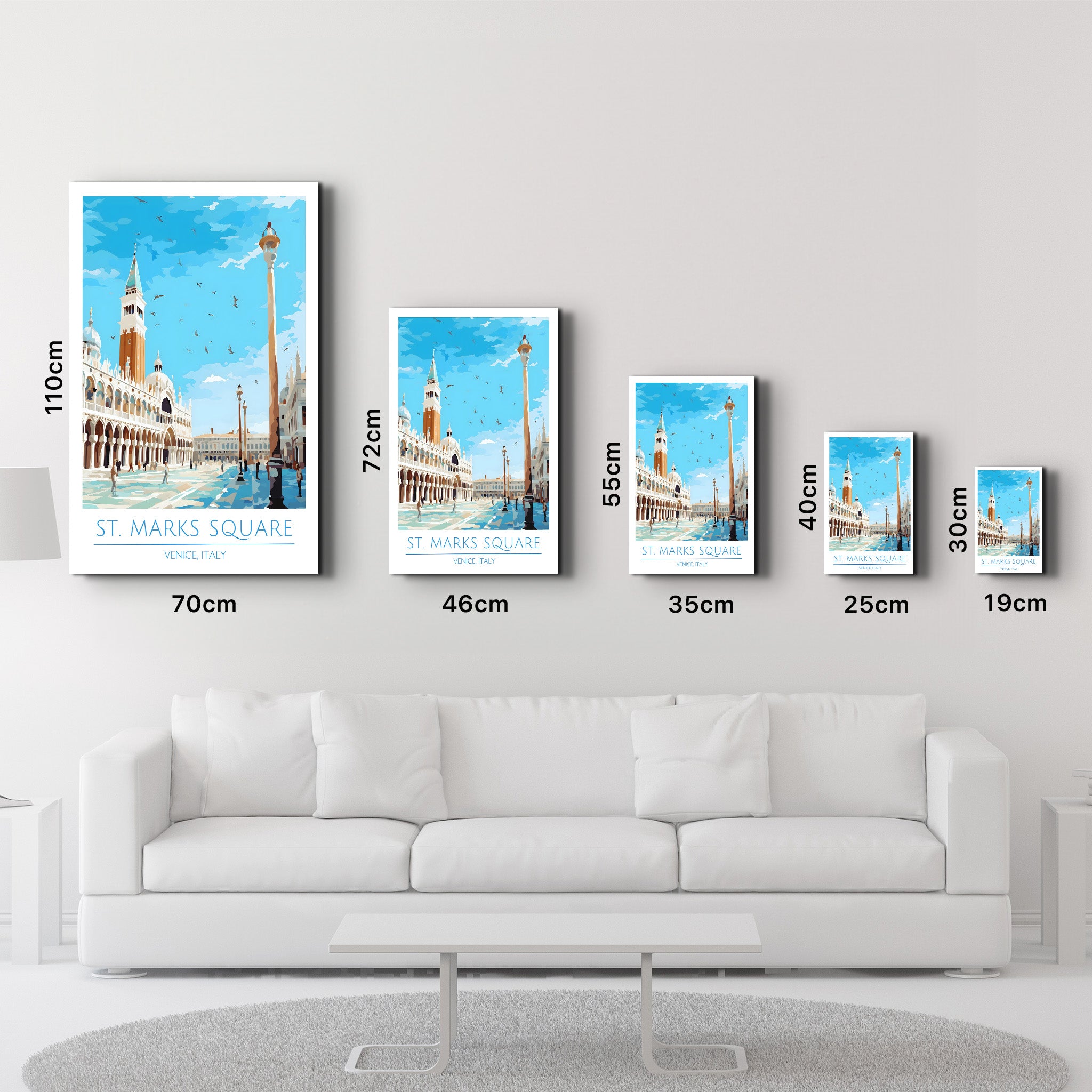 Place Saint-Marc-Venise Italie-Affiches de voyage | Art mural en verre