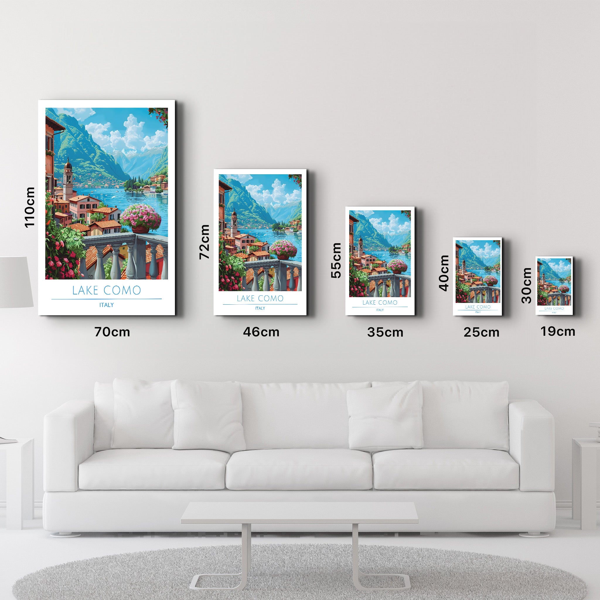 Lake Como Italy-Travel Posters | Glass Wall Art