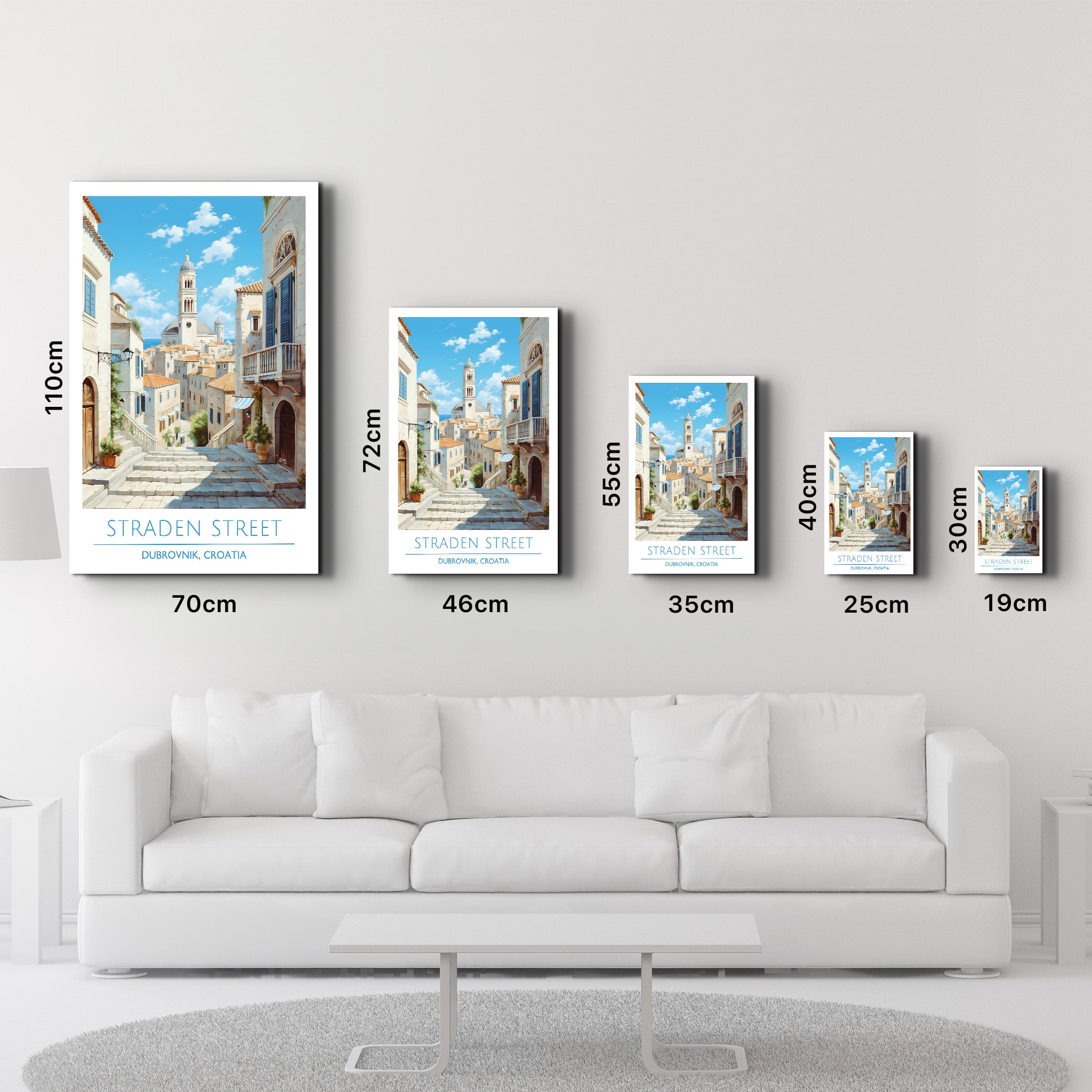 Straden Street-Dubrovnik Croatia-Travel Posters | Glass Wall Art