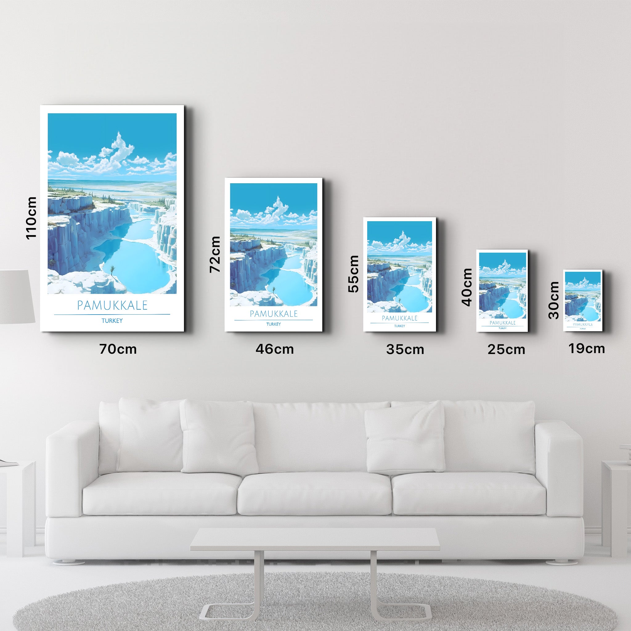 Pamukkale Türkei-Reiseposter | <tc>Glasbild</tc>