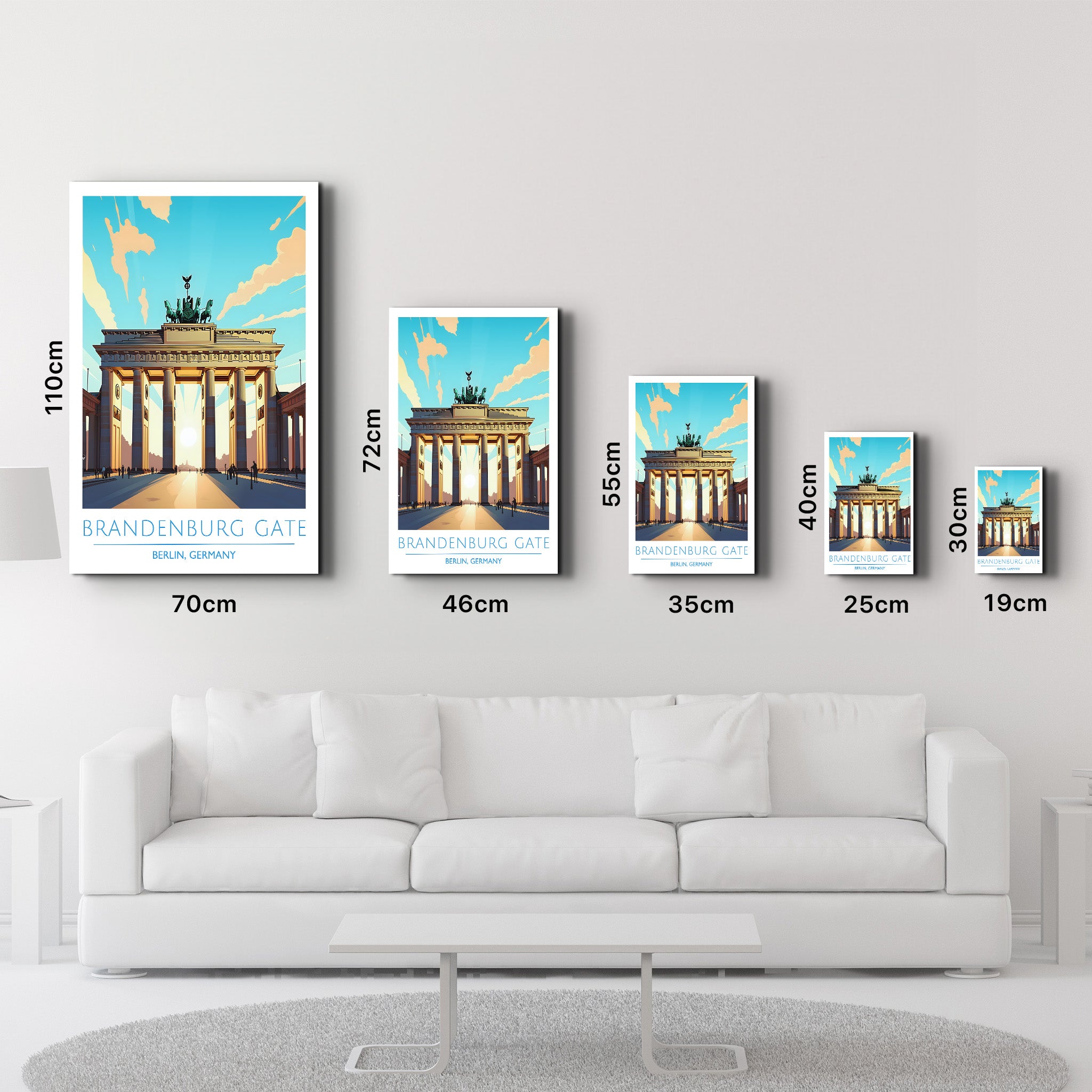 Brandenburger Tor-Berlin Deutschland-Reiseposter | <tc>Glasbild</tc>